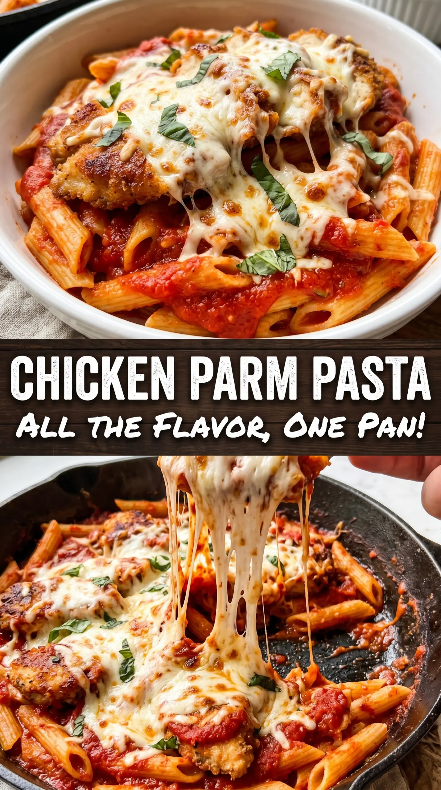 Chicken Parmesan Pasta cheesy baked pasta