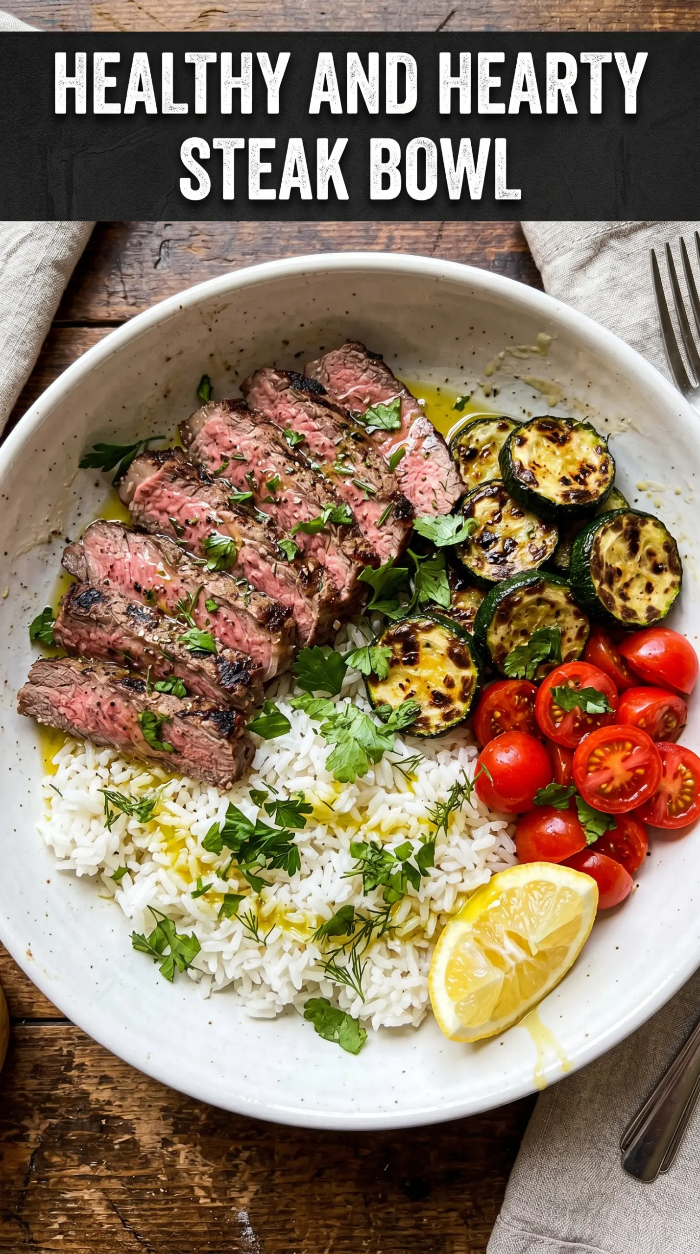 Cozy Grilled Steak Bowl with Zucchini grilled steak zucchini