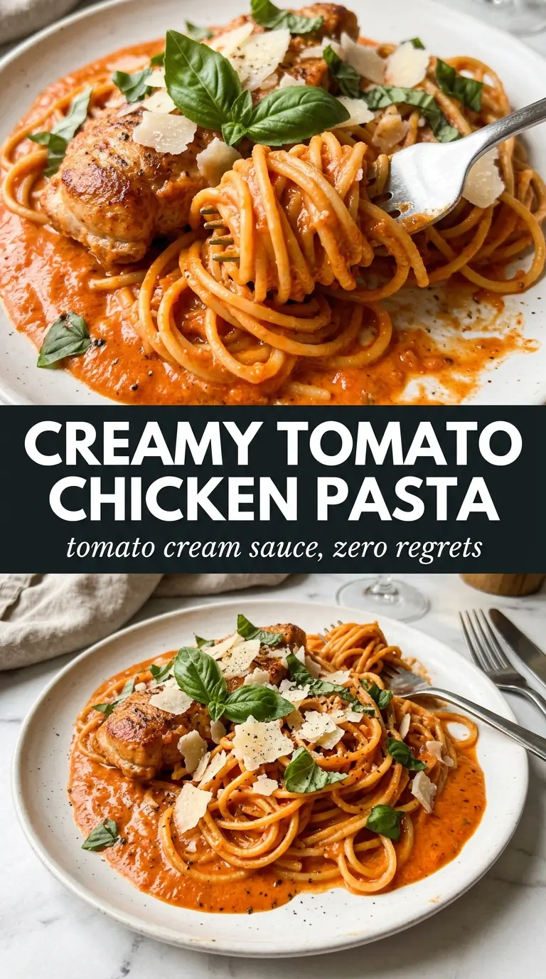 Creamy Tomato Chicken rosy sauce basil Parmesan