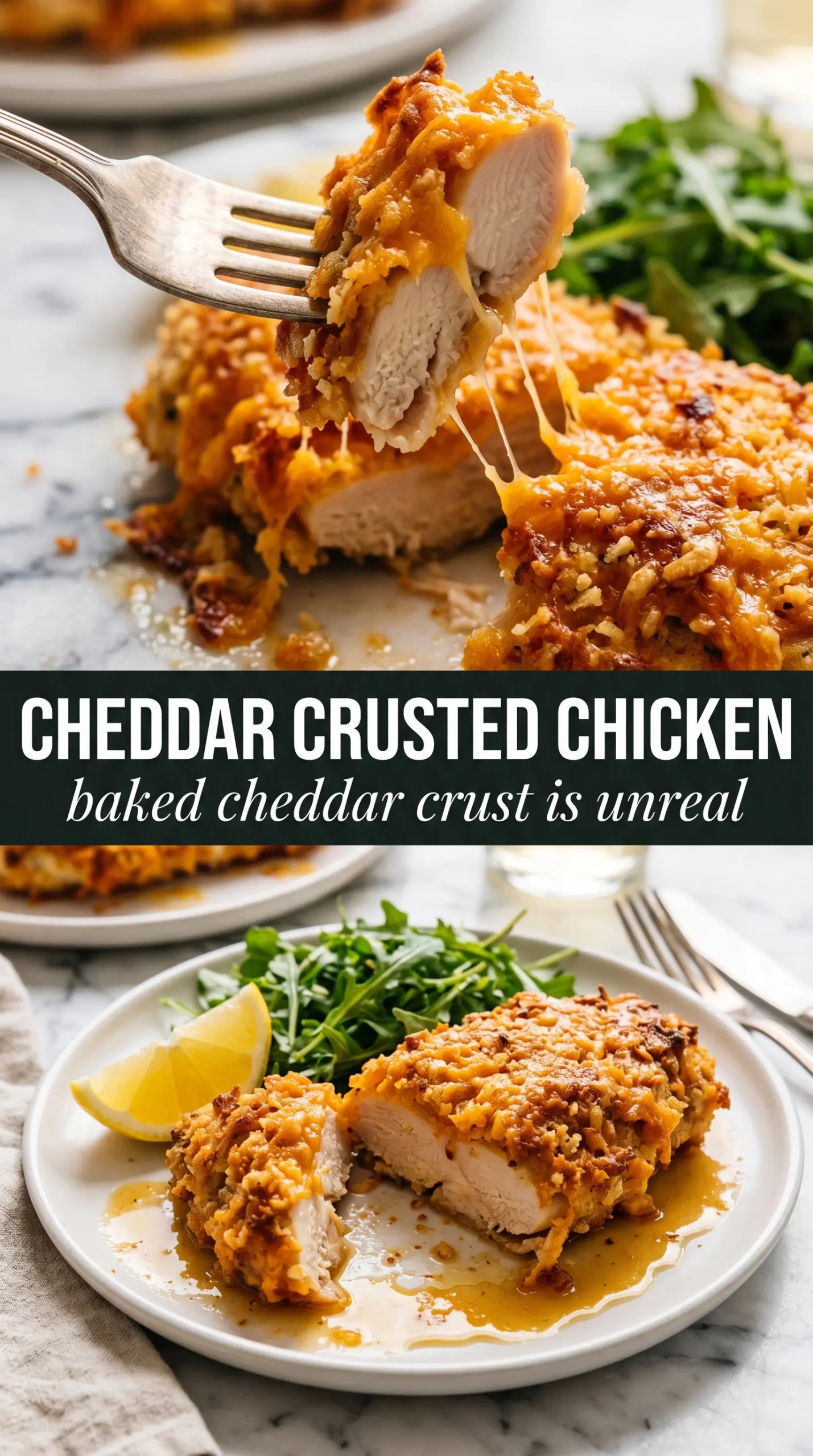 Cooked chicken with sauce and toppings