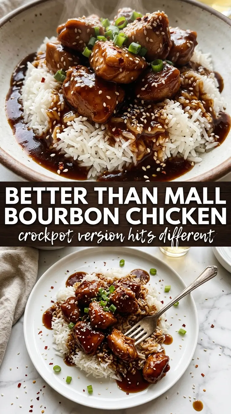 Crock Pot Bourbon Chicken glossy savory