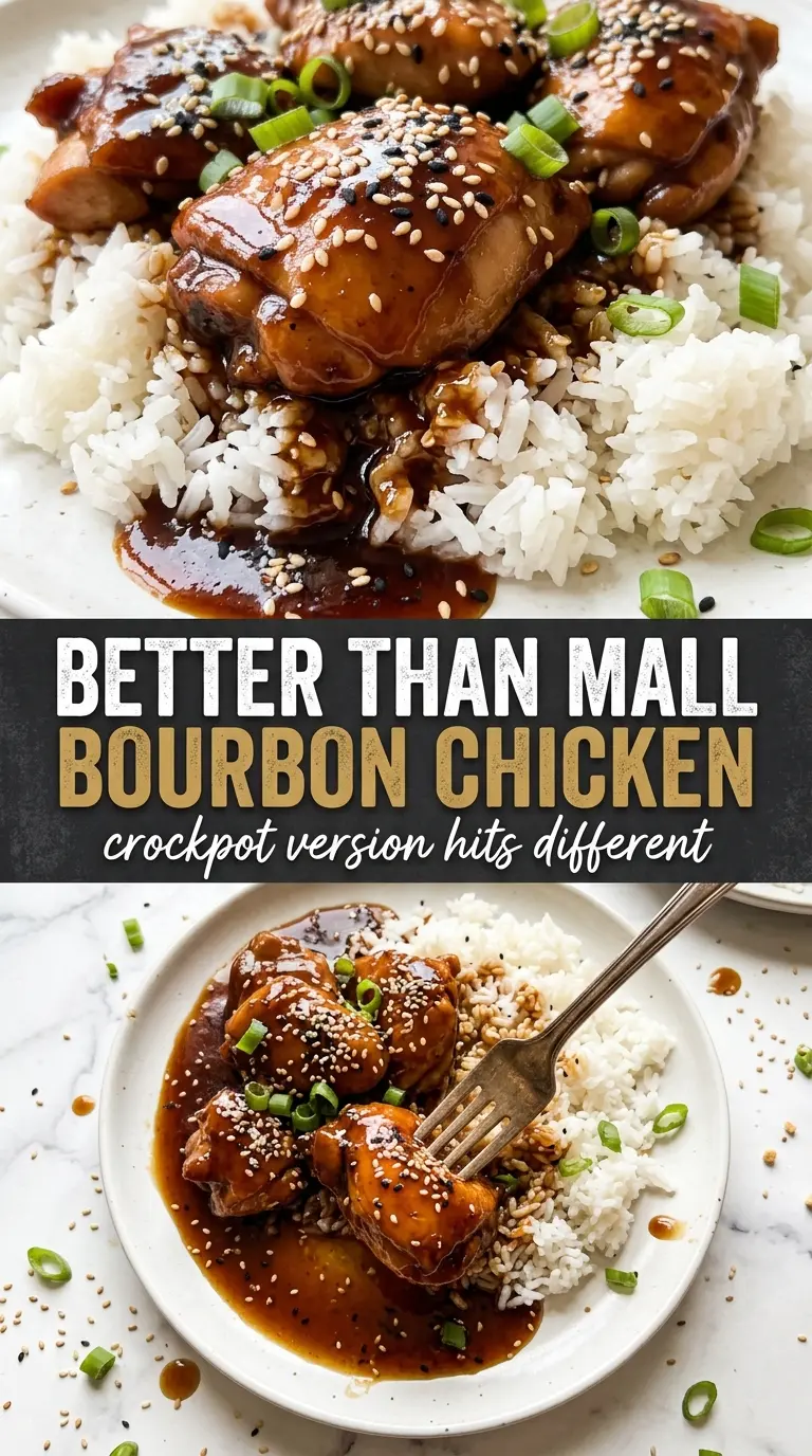 Crock Pot Bourbon Chicken glossy savory