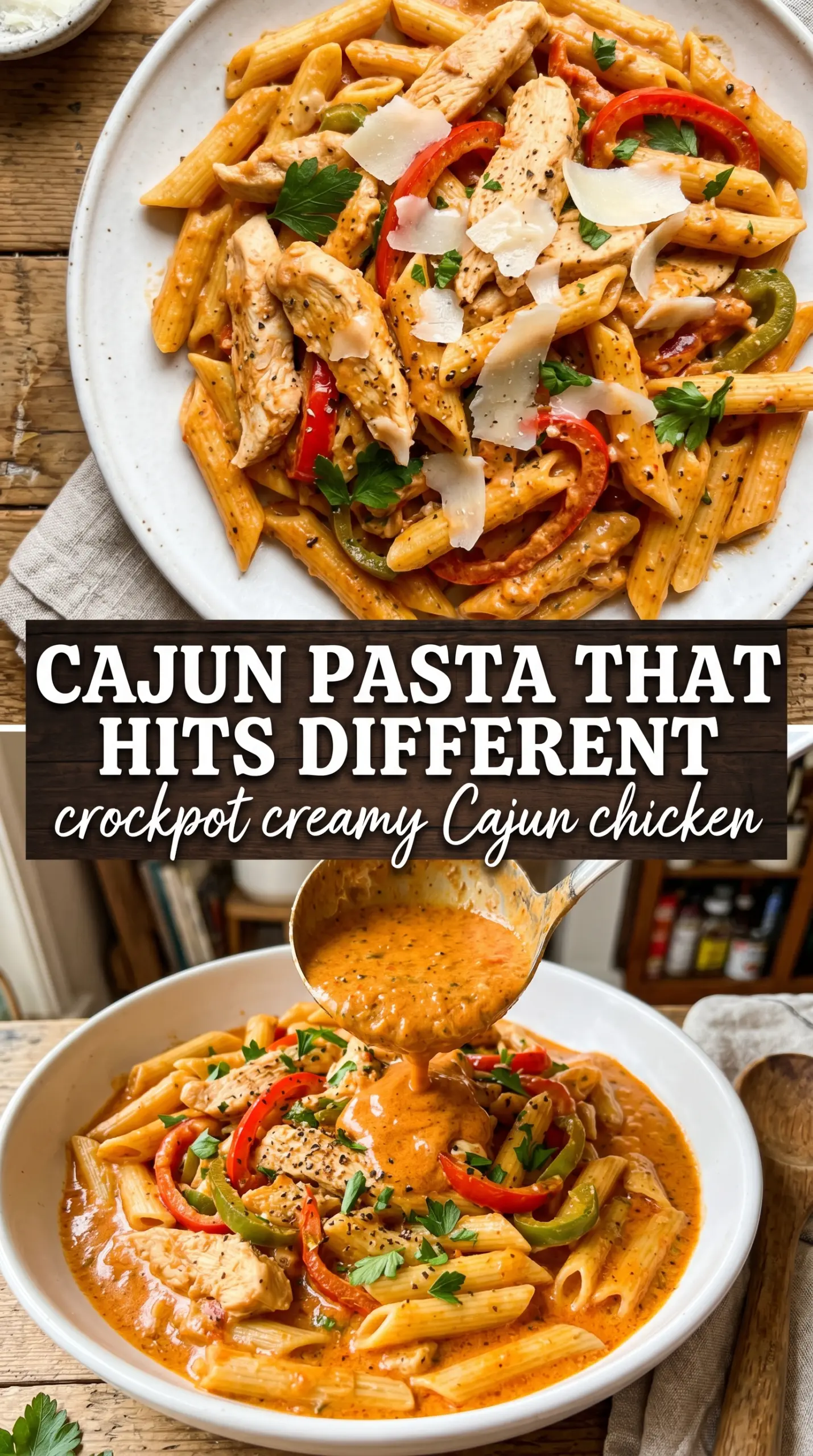 Crock Pot Creamy Cajun Chicken Pasta creamy spicy pasta