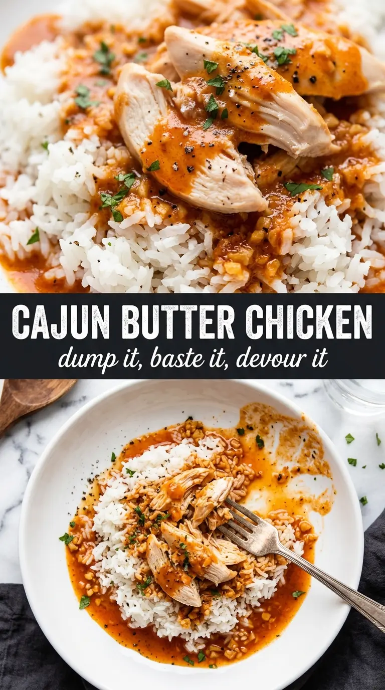 Crockpot Cajun Butter Chicken, spicy buttery chicken thighs