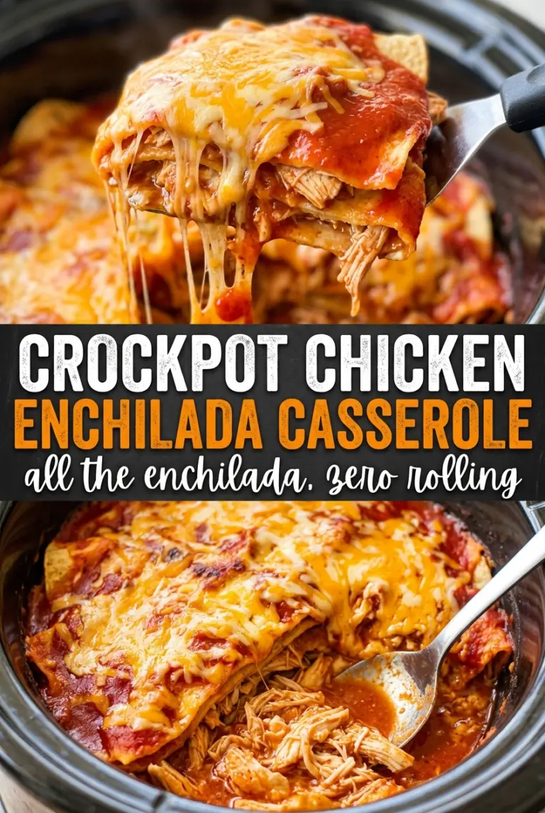 Crockpot Chicken Enchilada Casserole