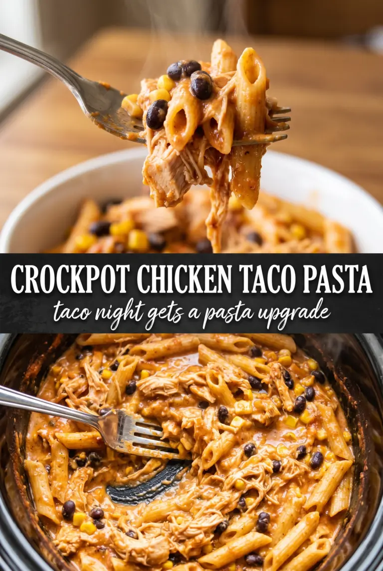 Crockpot Chicken Taco Pasta