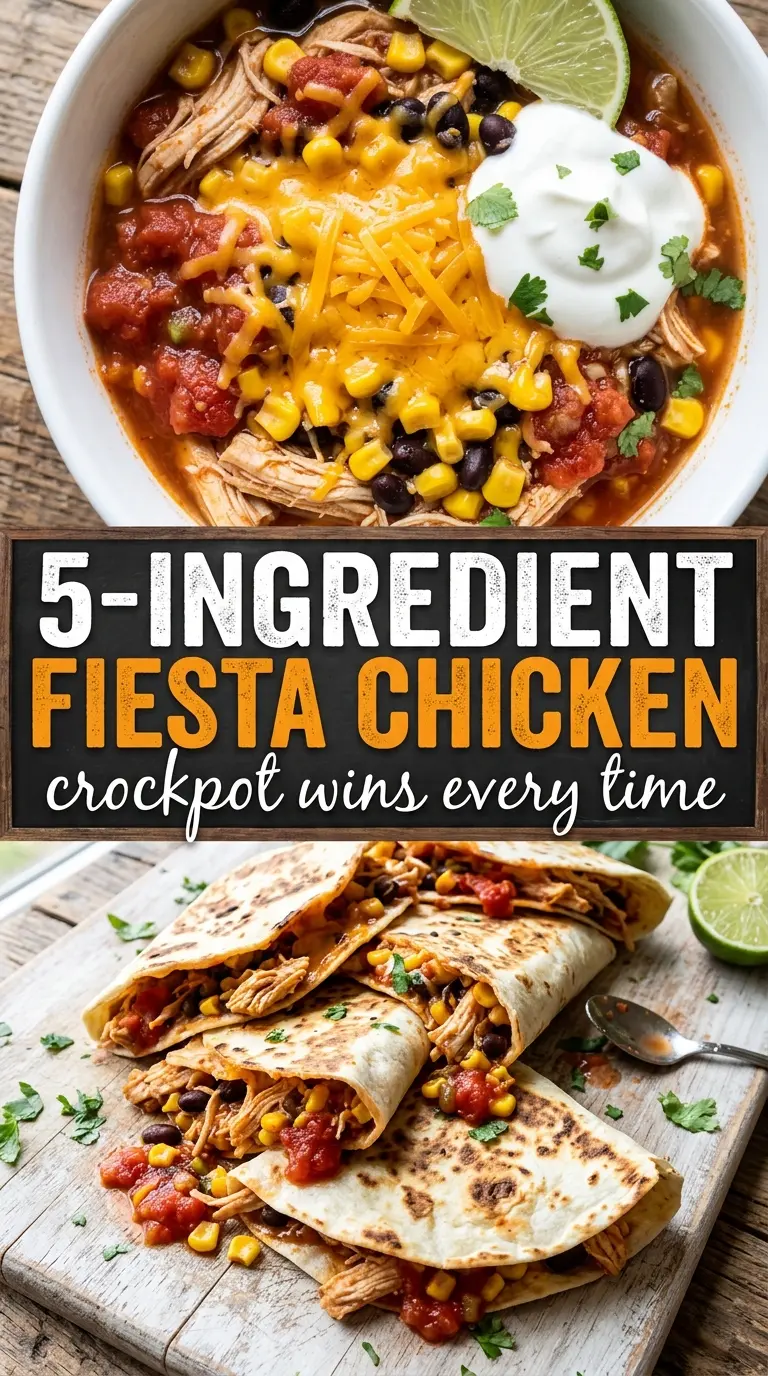 Crockpot fiesta chicken creamy Tex-Mex shredded