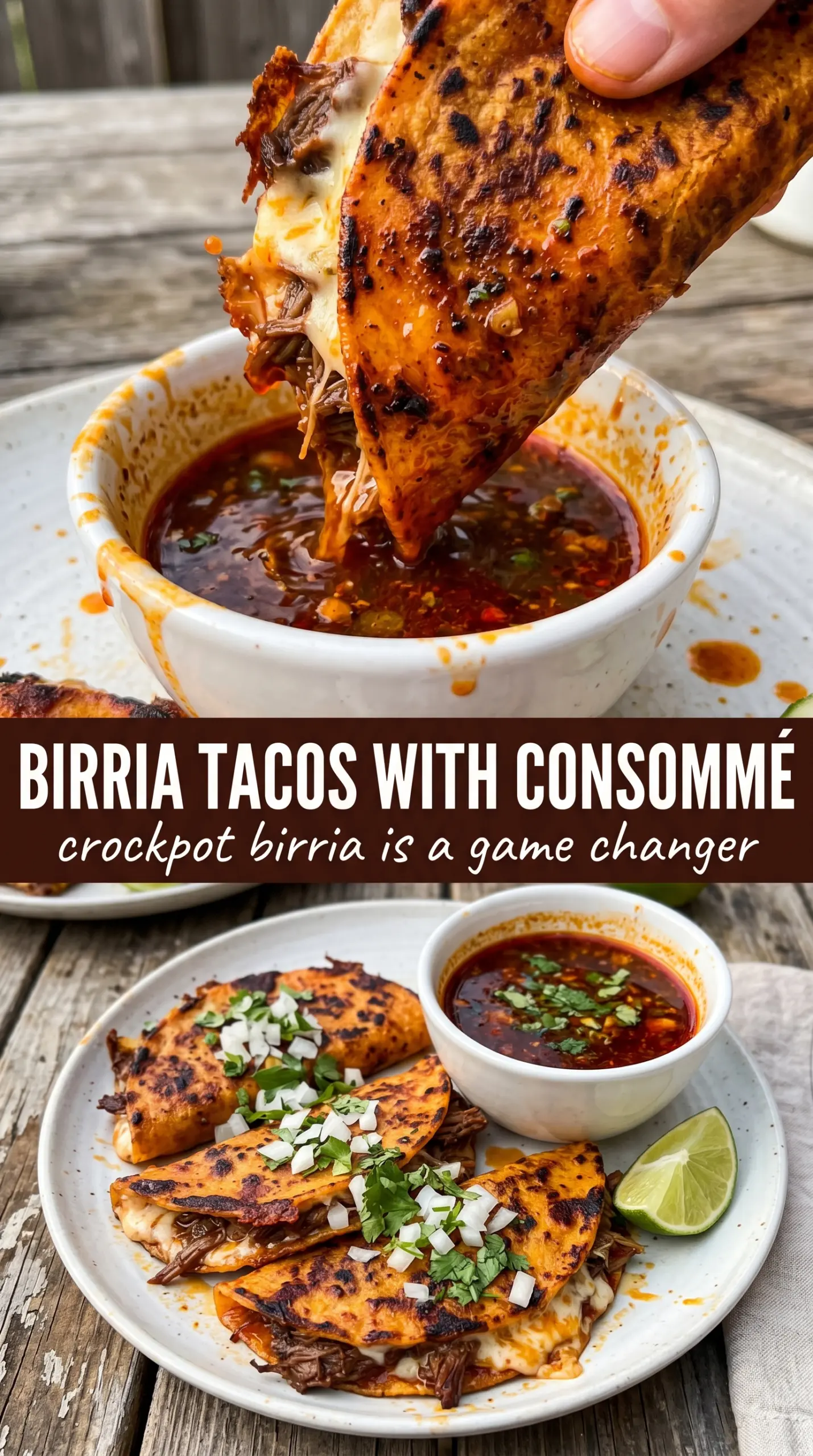 Crockpot Mexican Birria rich consommé tender beef