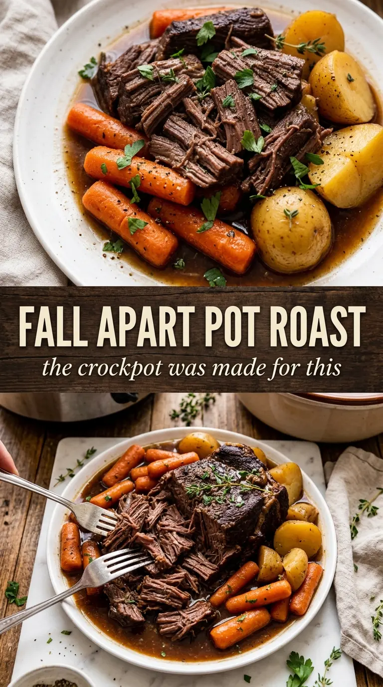 Crockpot Pot Roast fork-tender gravy