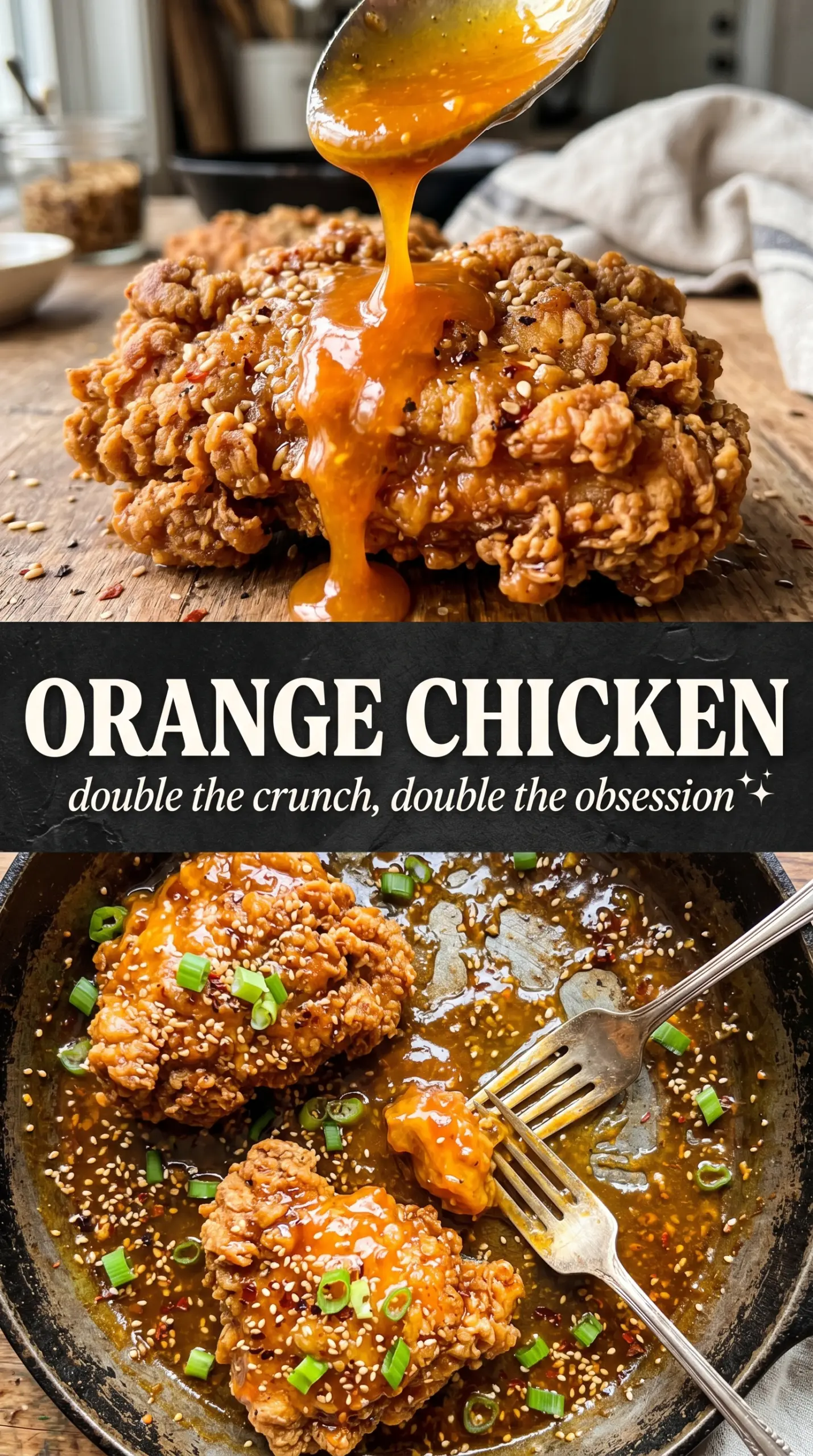 Double Crunch Orange Chicken crispy glossy orange