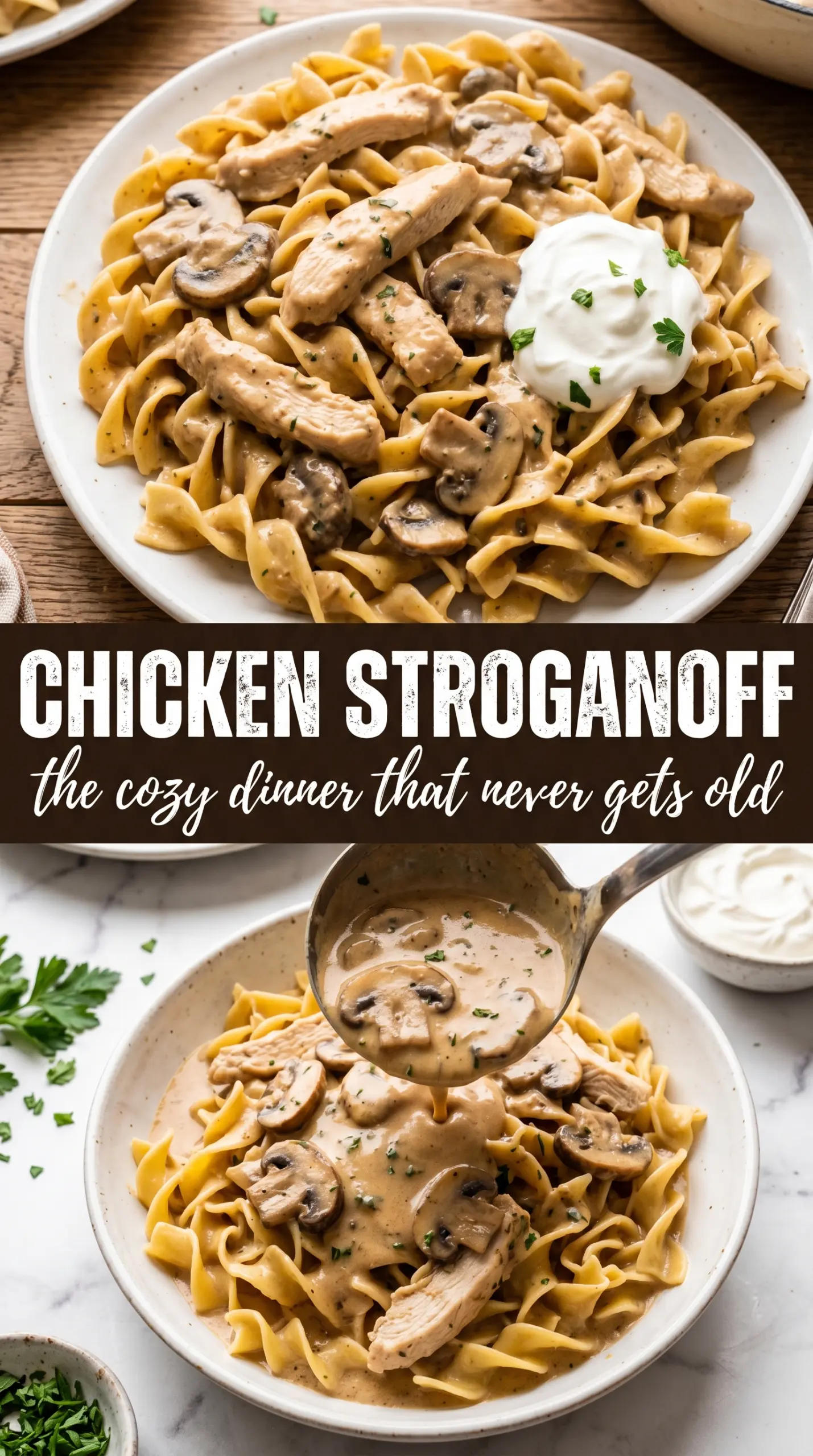 Cooked chicken with sauce and toppings