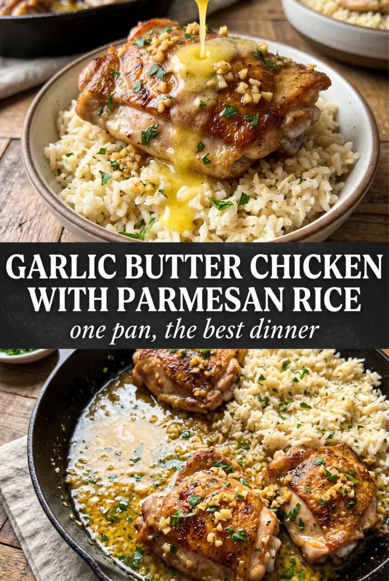 Garlic Butter Chicken with Parmesan Rice