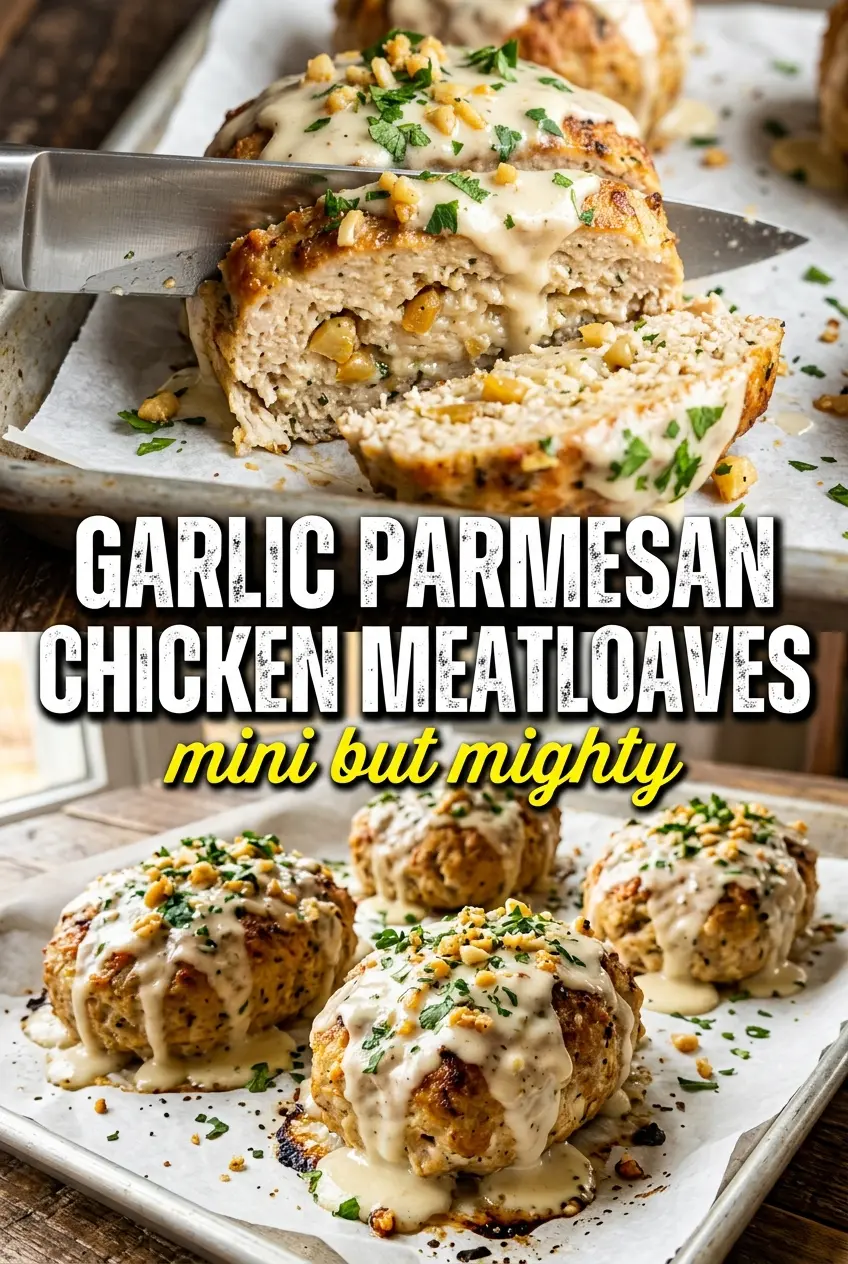 Garlic Parmesan Chicken Meatloaves