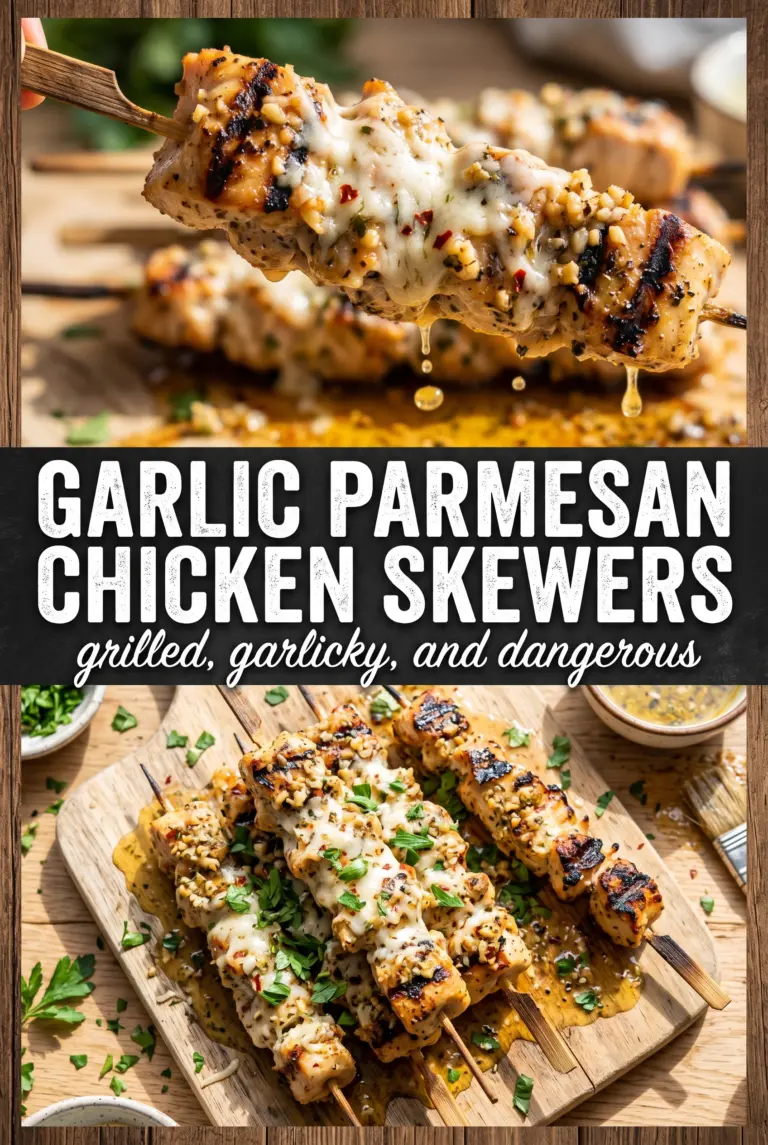 Garlic Parmesan Chicken Skewers