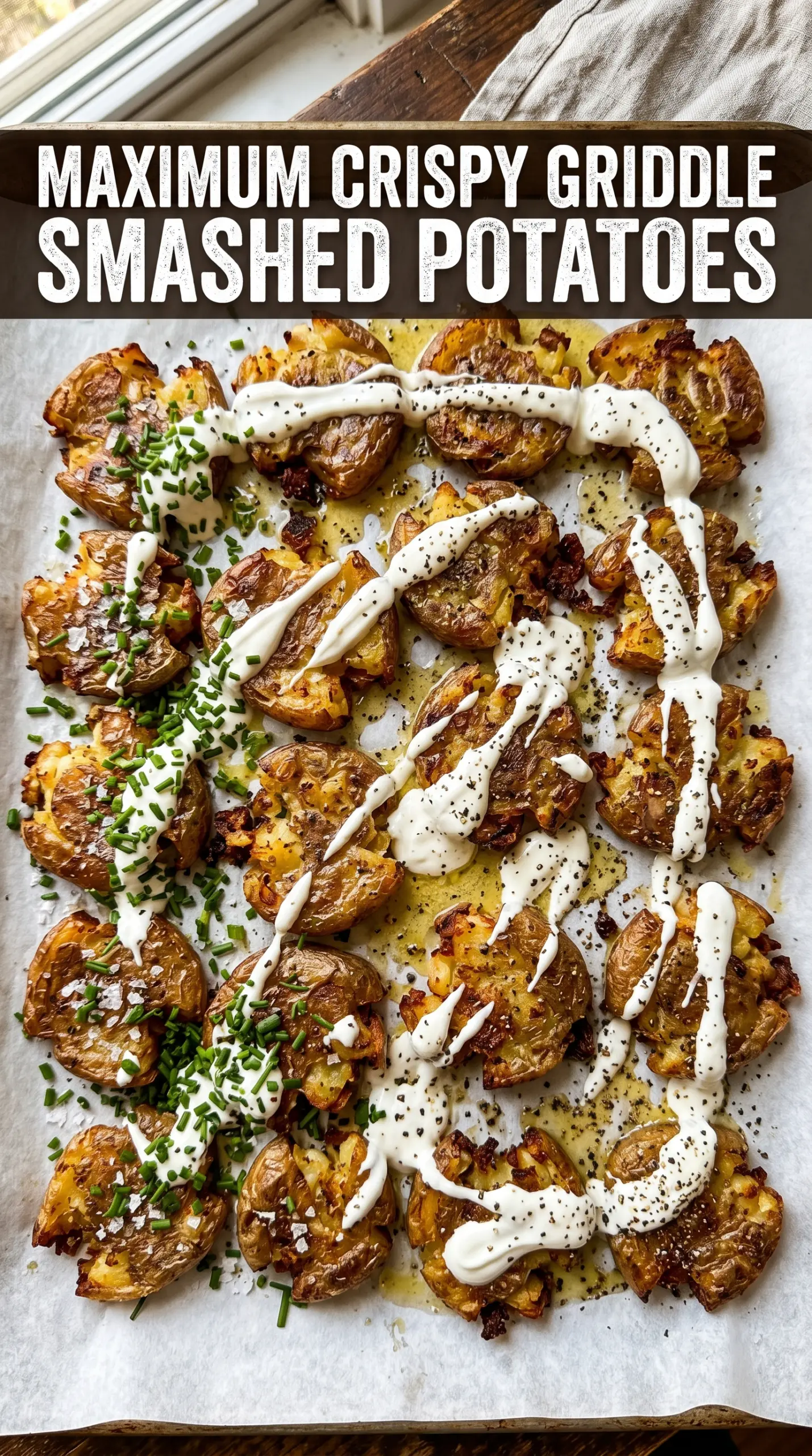 Griddle smashed potatoes crispy loaded