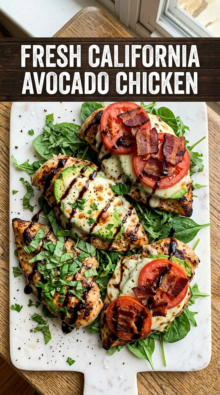 Grilled California Avocado Chicken fresh avocado tomatoes mozzarella