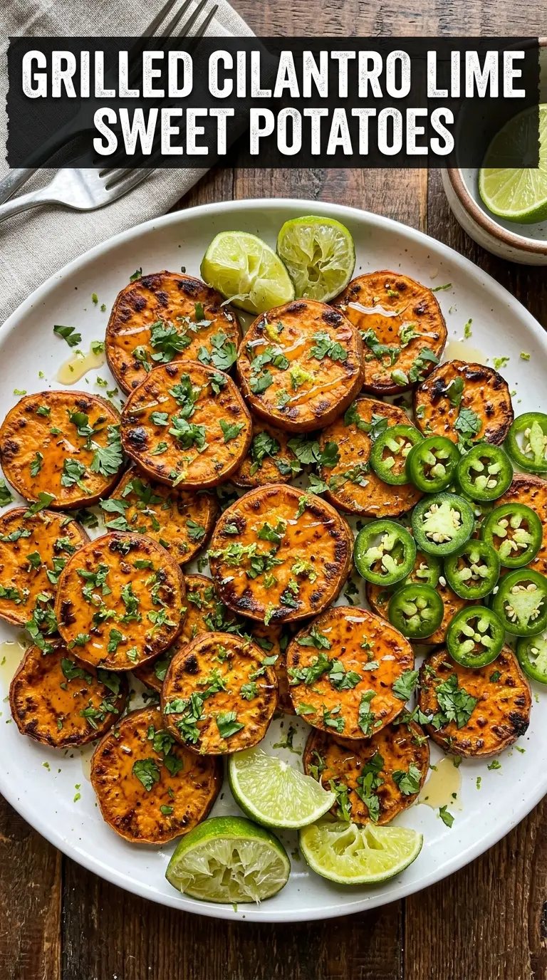 Grilled Cilantro-Lime Sweet Potatoes with charred, buttery, fresh