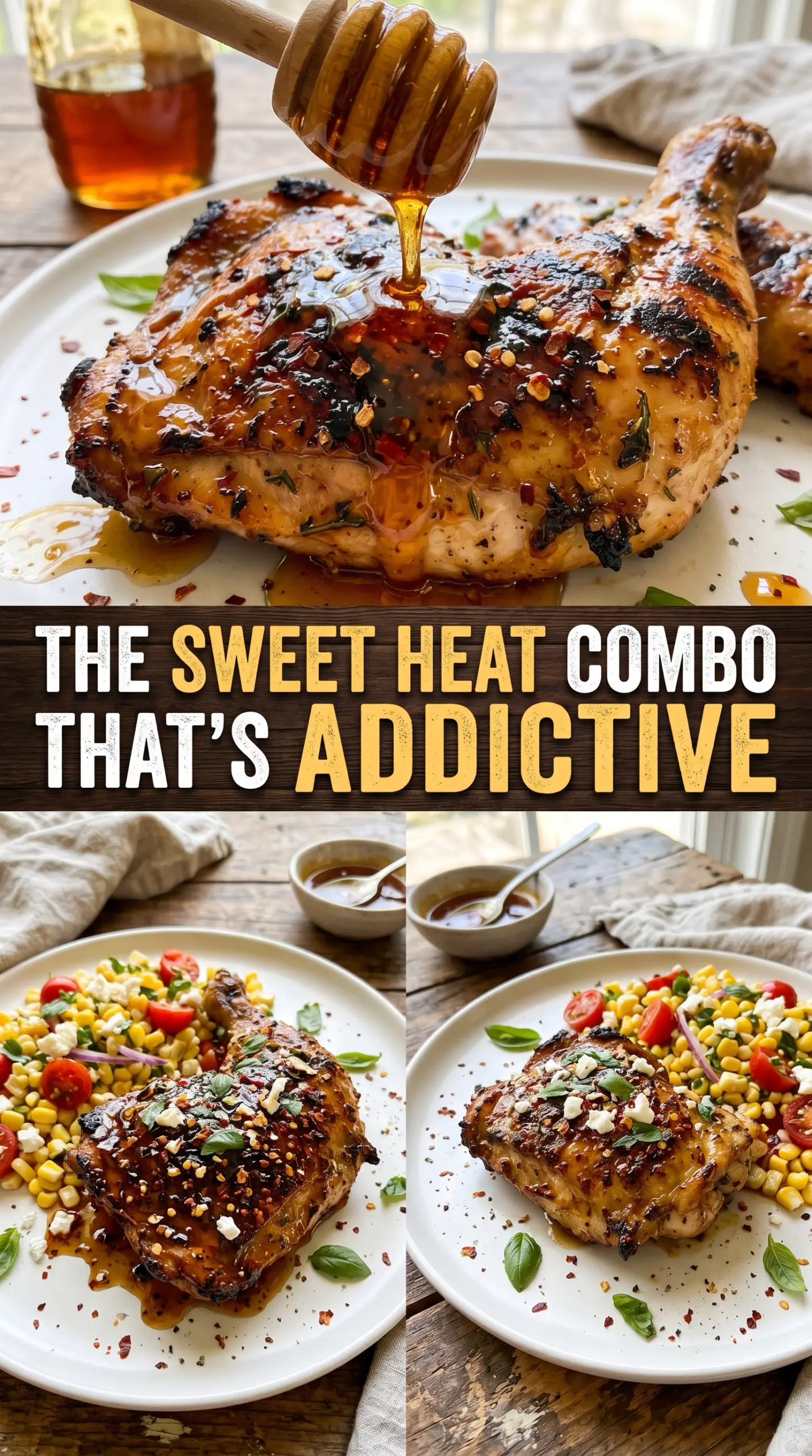 Grilled Hot Honey Chicken with Sweet Corn Salad spicy sweet grilled chicken