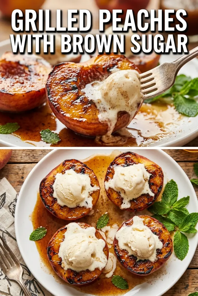 Grilled Peaches with Cinnamon and Brown Sugar