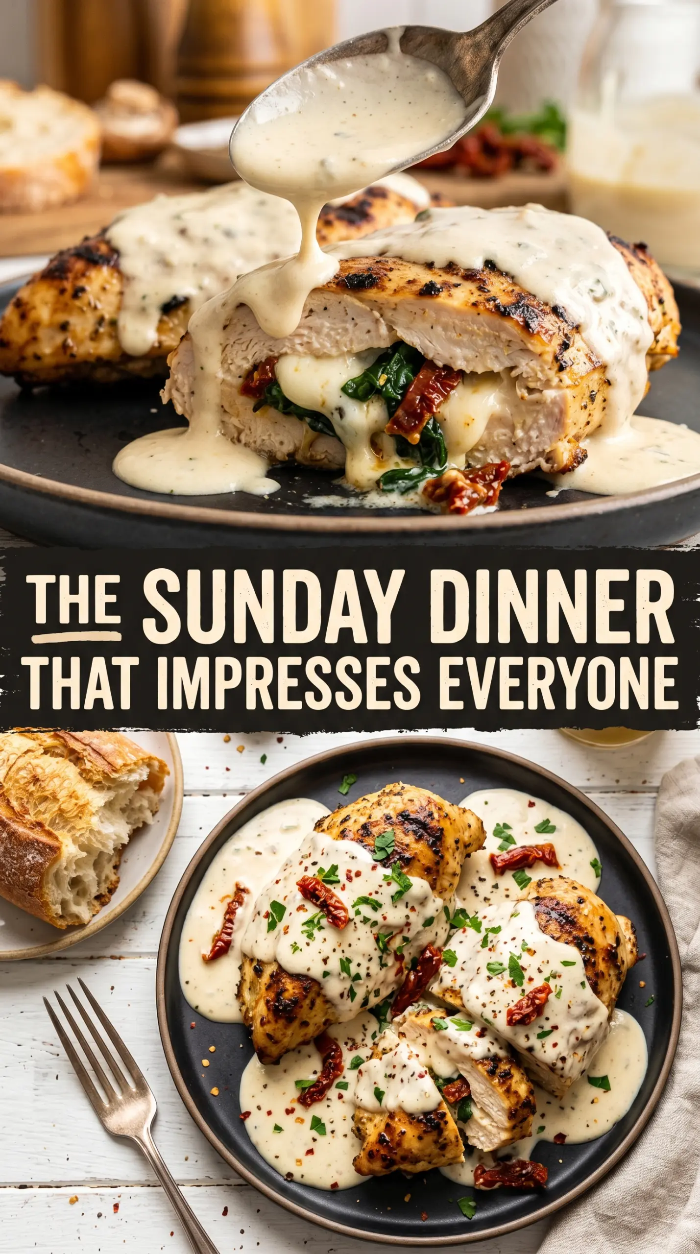 Grilled Stuffed Chicken with Cream Sauce stuffed chicken creamy grilled