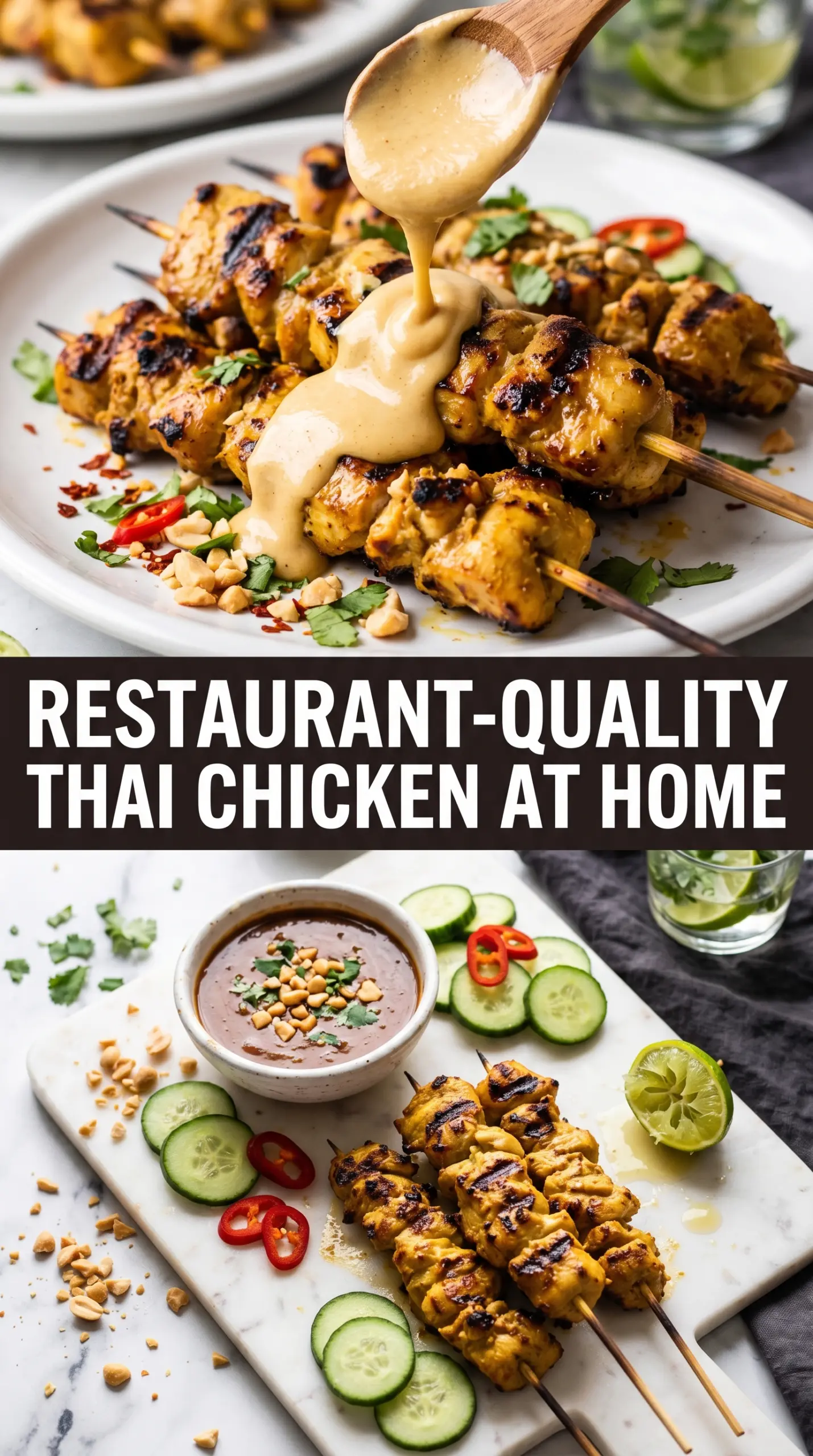Grilled Thai Coconut Chicken Skewers charred coconut lemongrass