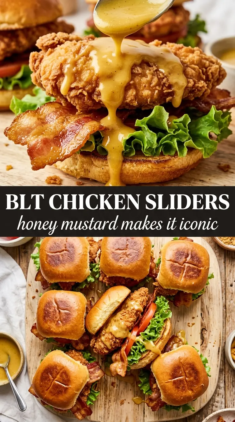 Honey Mustard BLT Chicken Sliders cheesy savory golden