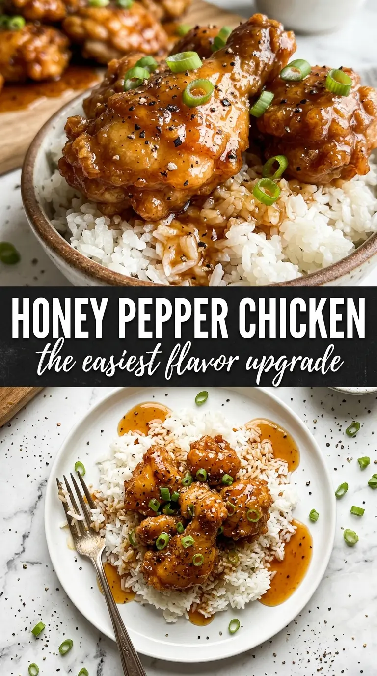 Honey Pepper Chicken glossy glazed