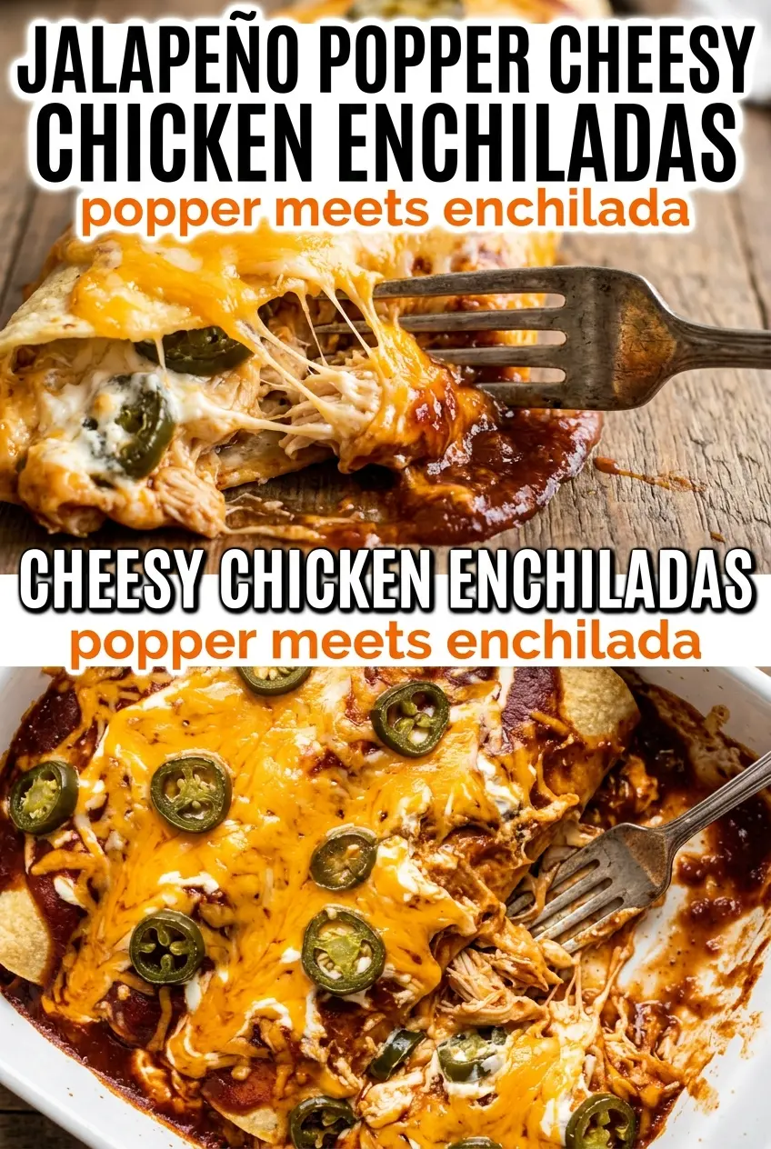 Jalapeño Popper Cheesy Chicken Enchiladas