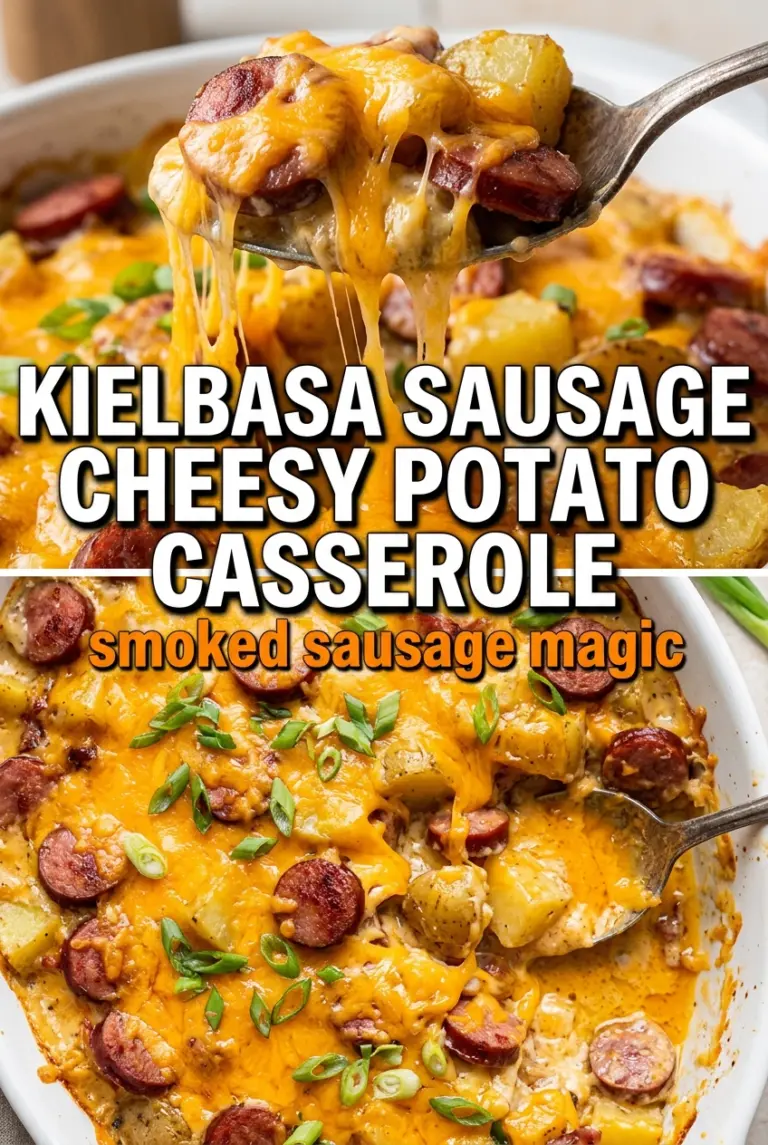 Kielbasa Sausage Cheesy Potato Casserole