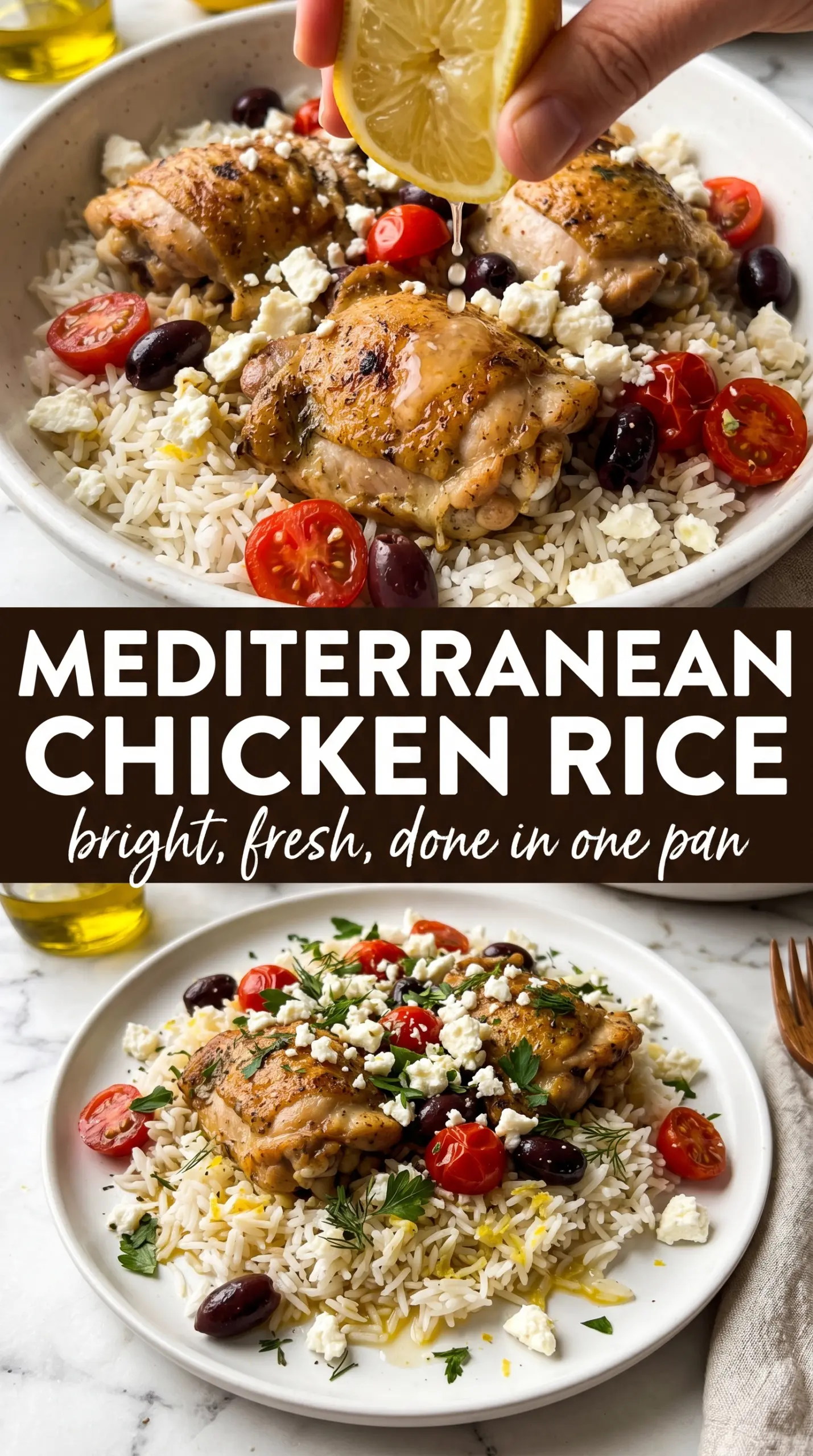 Mediterranean Chicken and Rice golden lemony one-pan dinner