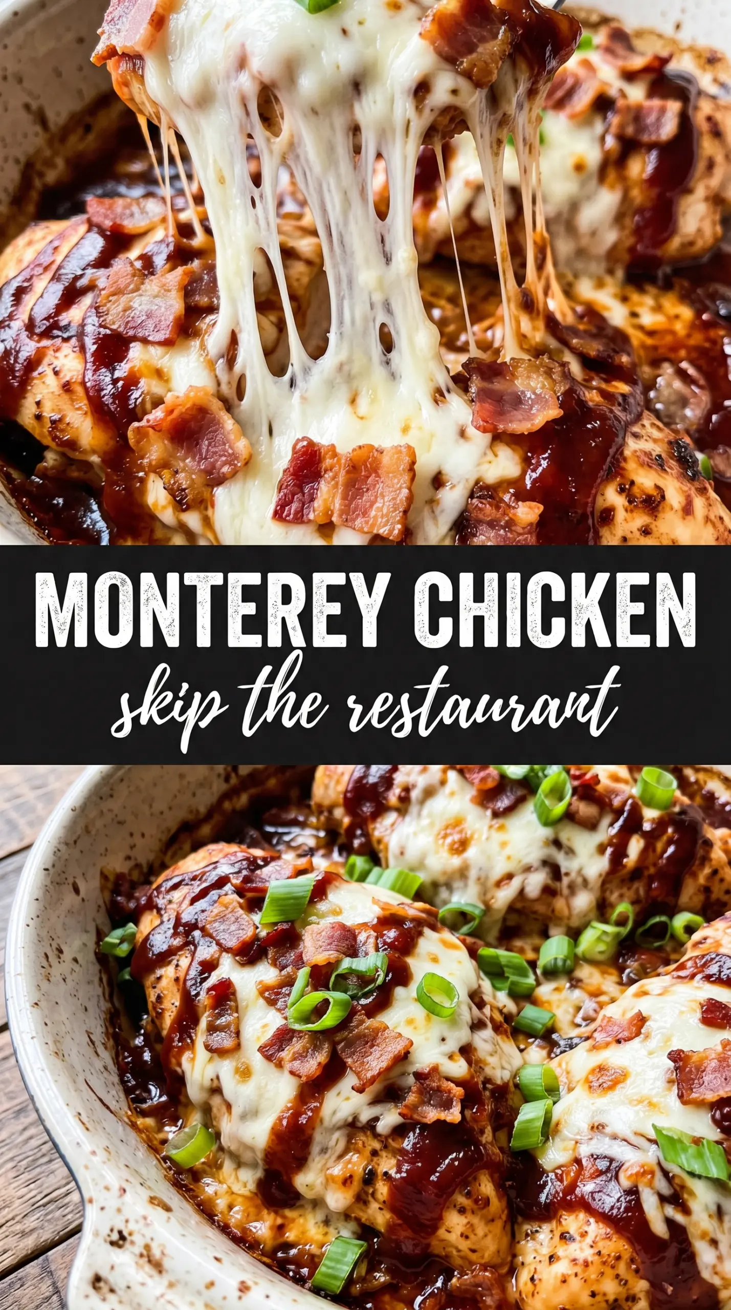 Cooked chicken with sauce and toppings