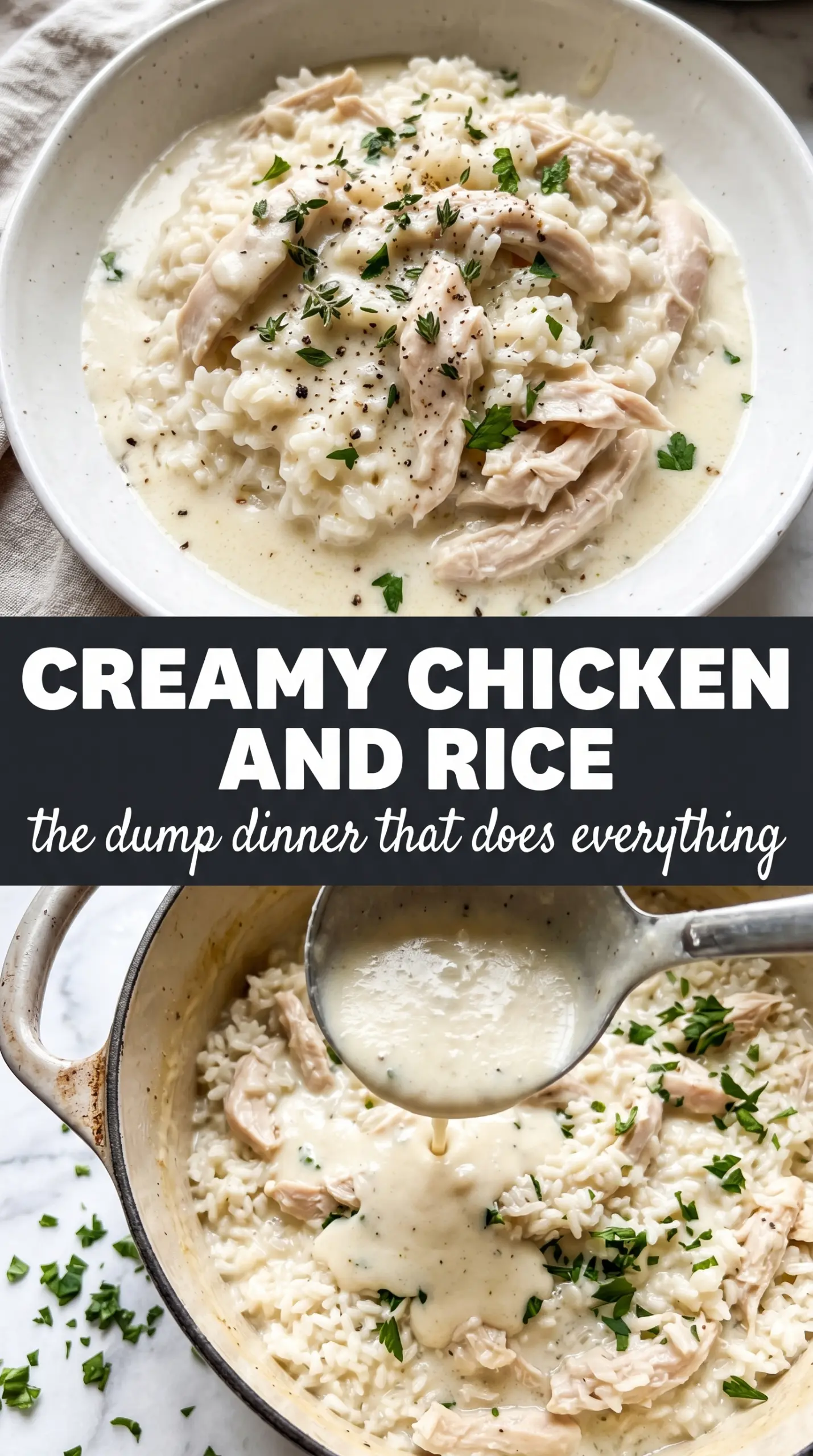 One Pot Creamy Chicken and Rice golden chicken thighs creamy rice