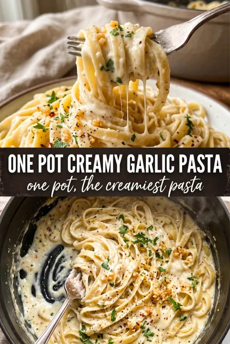 One Pot Creamy Garlic Pasta