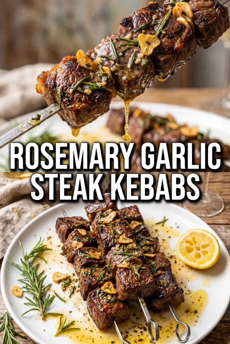 Rosemary Garlic Steak Kebabs