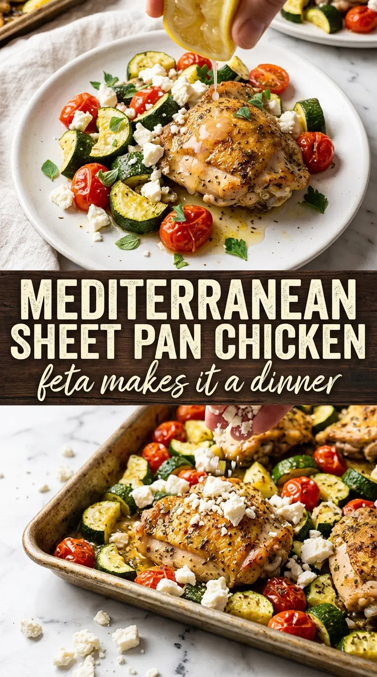 Sheet Pan Mediterranean Chicken and Zucchini lemony roasted sheet pan
