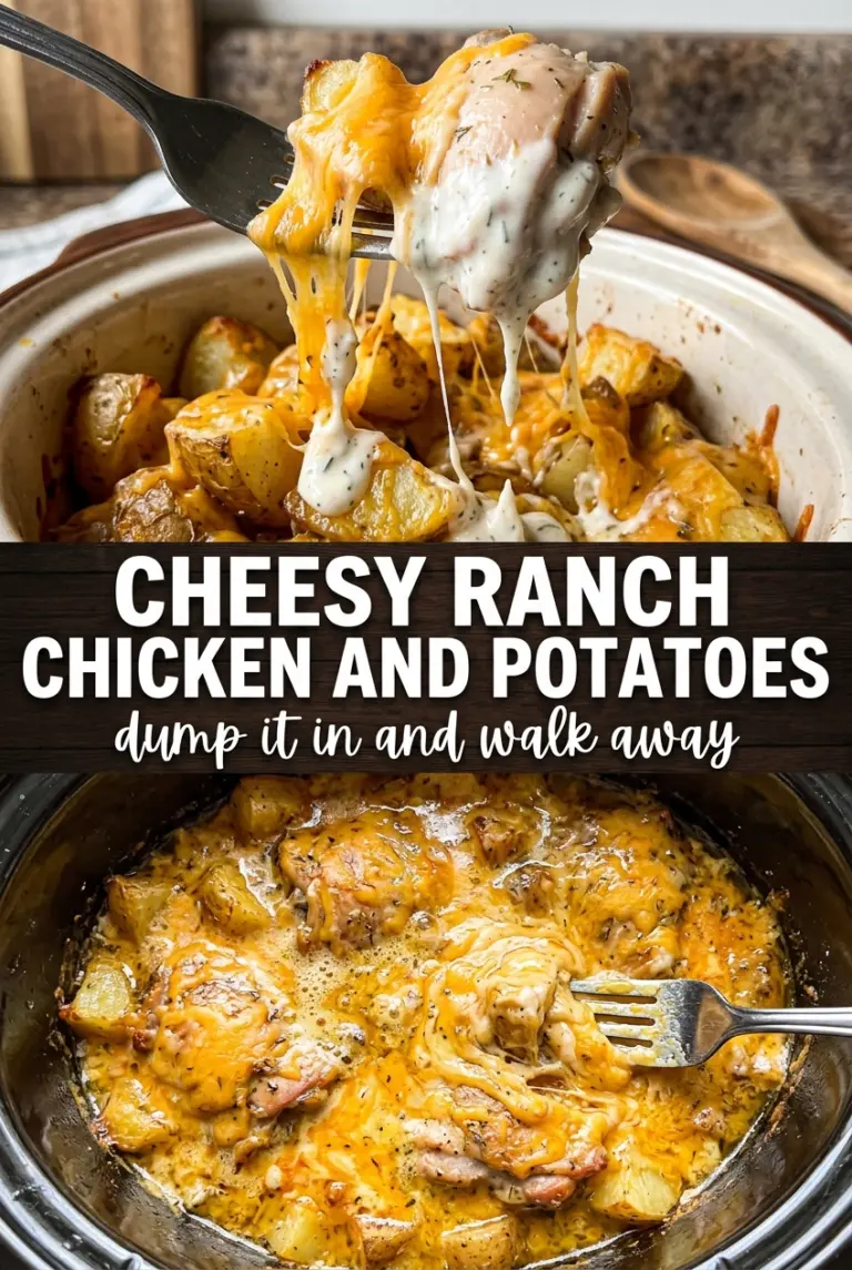 Slow Cooker Cheesy Ranch Chicken and Potatoes