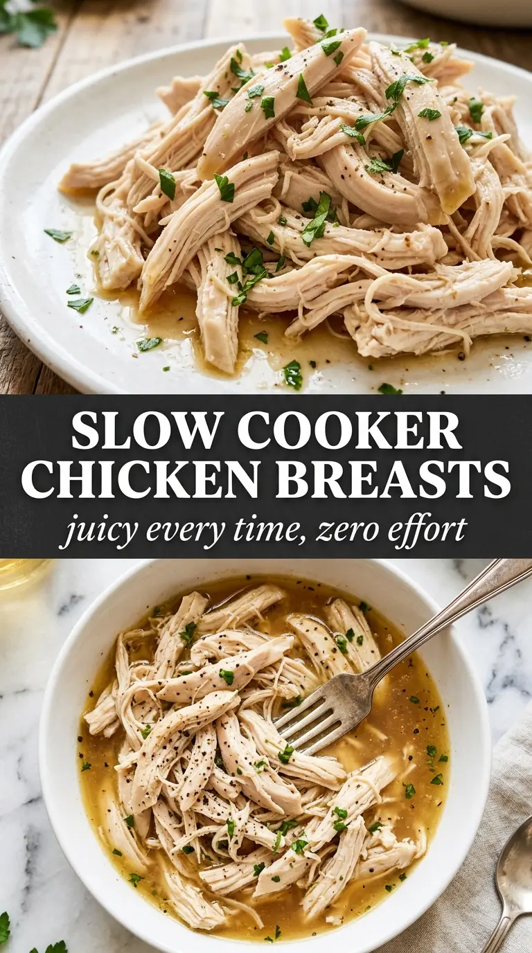 Slow Cooker Chicken Breasts juicy tender garlic paprika