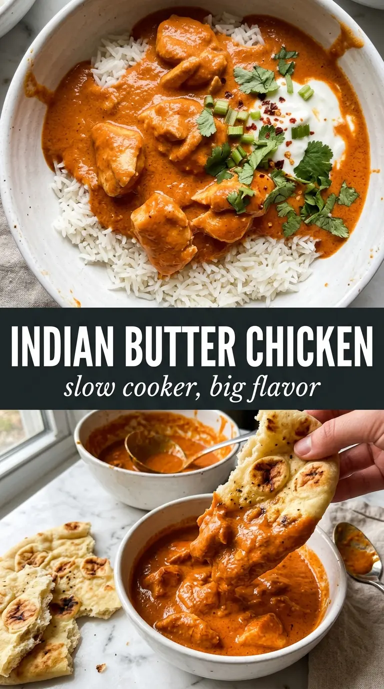 Slow Cooker Indian Butter Chicken creamy spiced