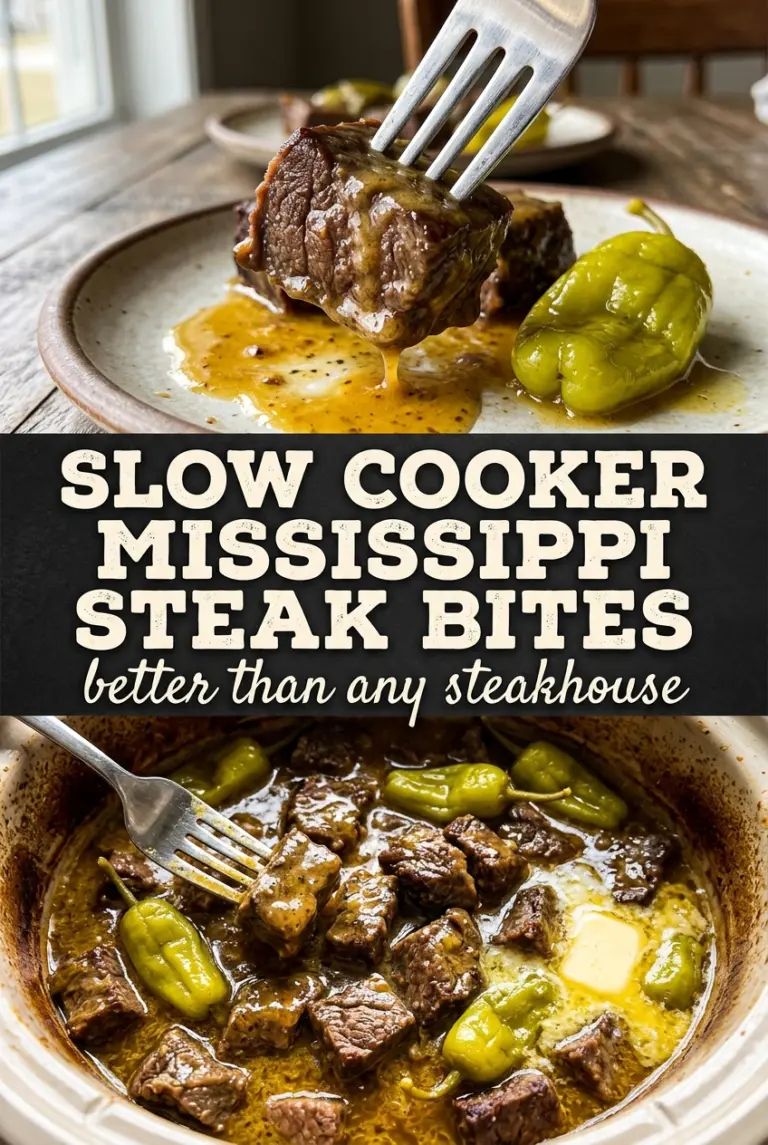 Slow Cooker Mississippi Steak Bites