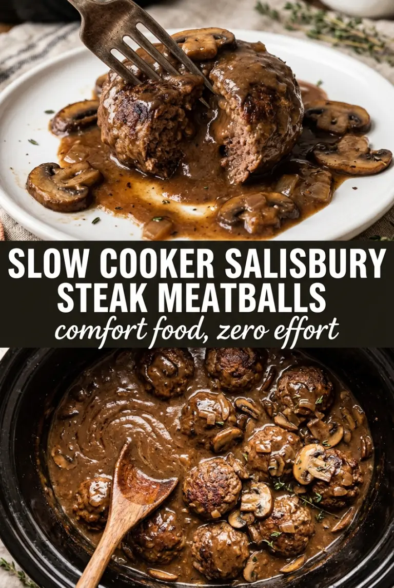 Slow Cooker Salisbury Steak Meatballs