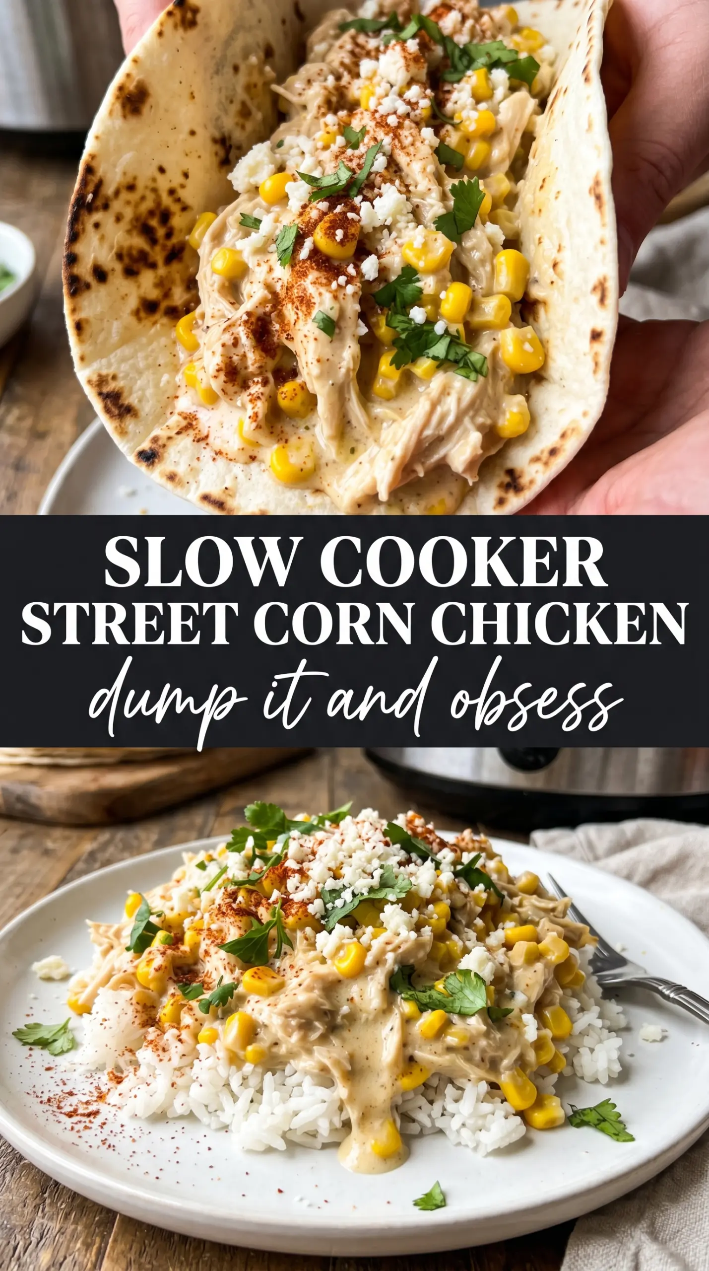 Slow Cooker Street Corn Chicken creamy smoky Tex-Mex