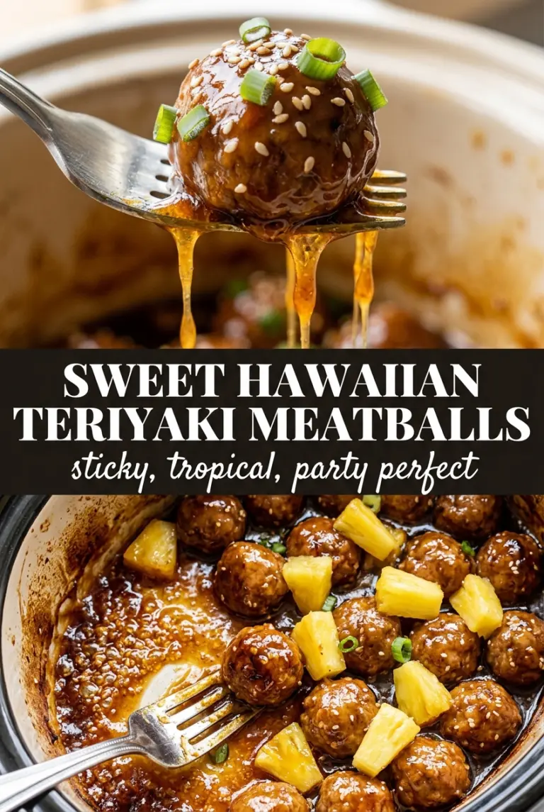 Slow Cooker Sweet Hawaiian Teriyaki Meatballs
