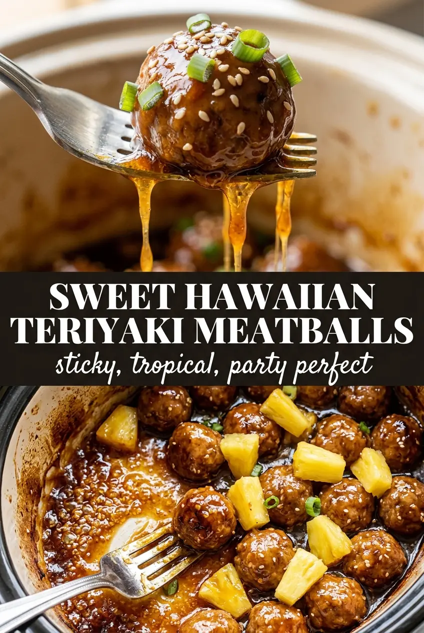 Slow Cooker Sweet Hawaiian Teriyaki Meatballs