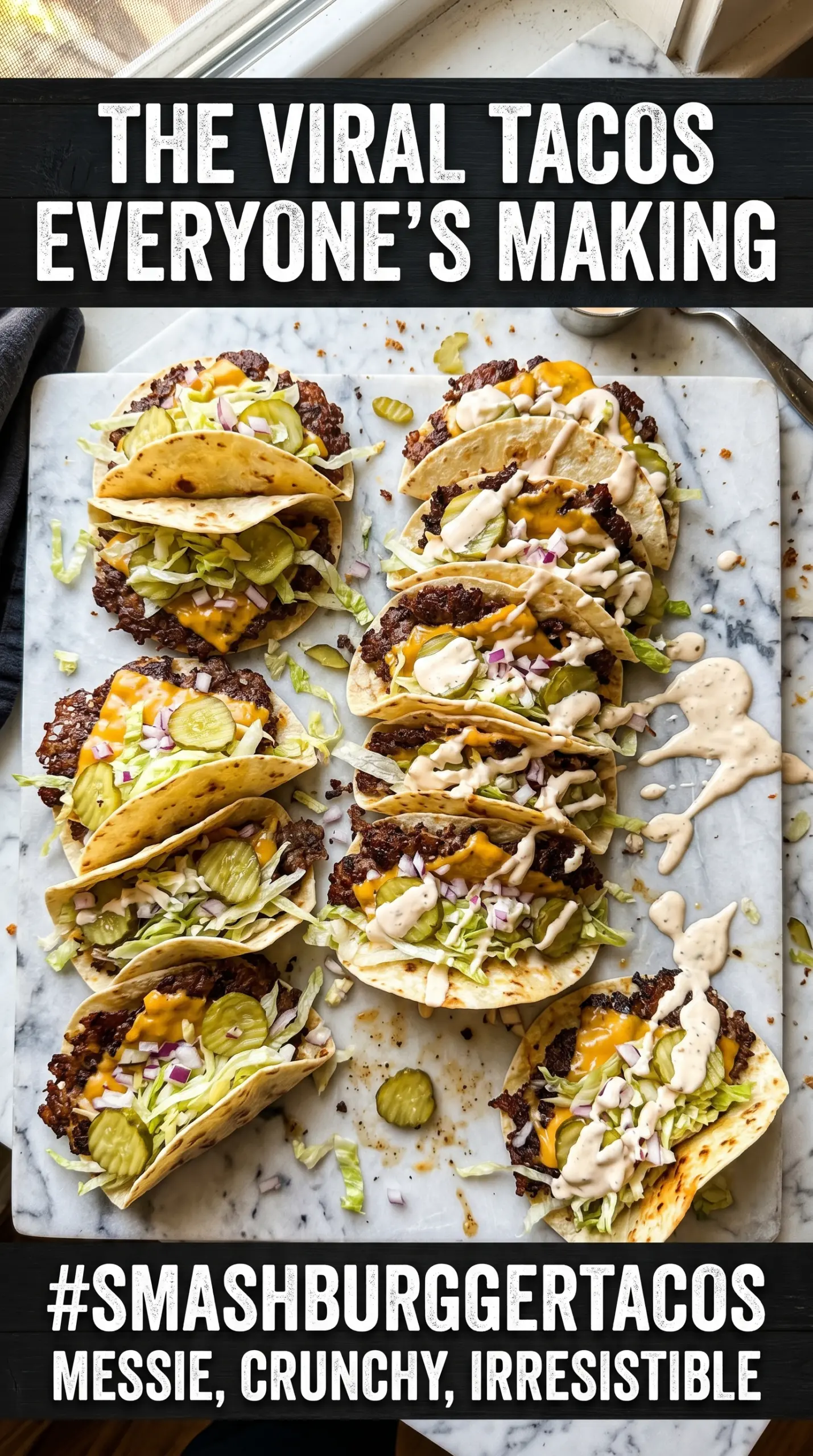Smashed Cheeseburger Tacos crispy beef melted cheese