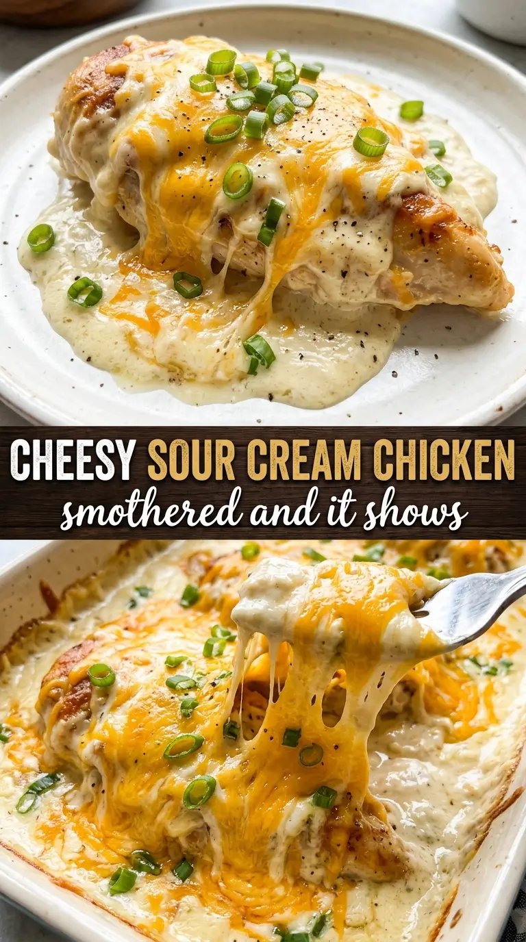 Cooked chicken with sauce and toppings