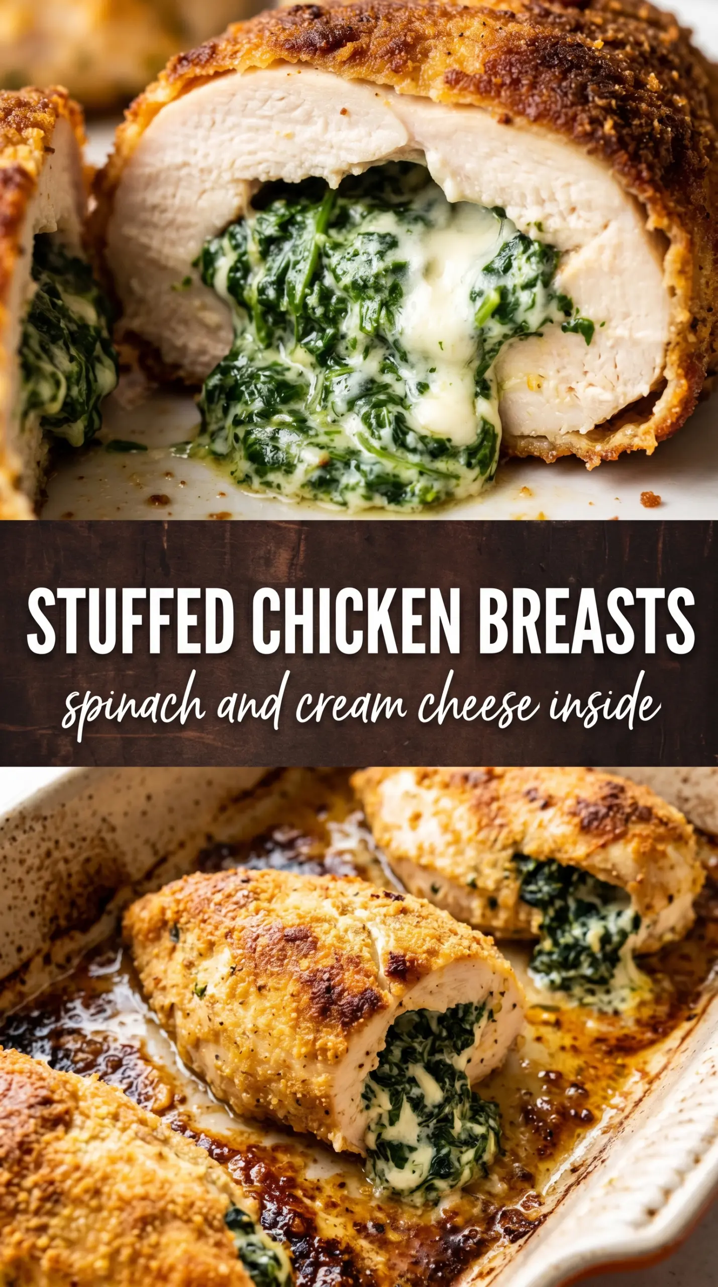 Spinach Stuffed Chicken Breasts creamy golden