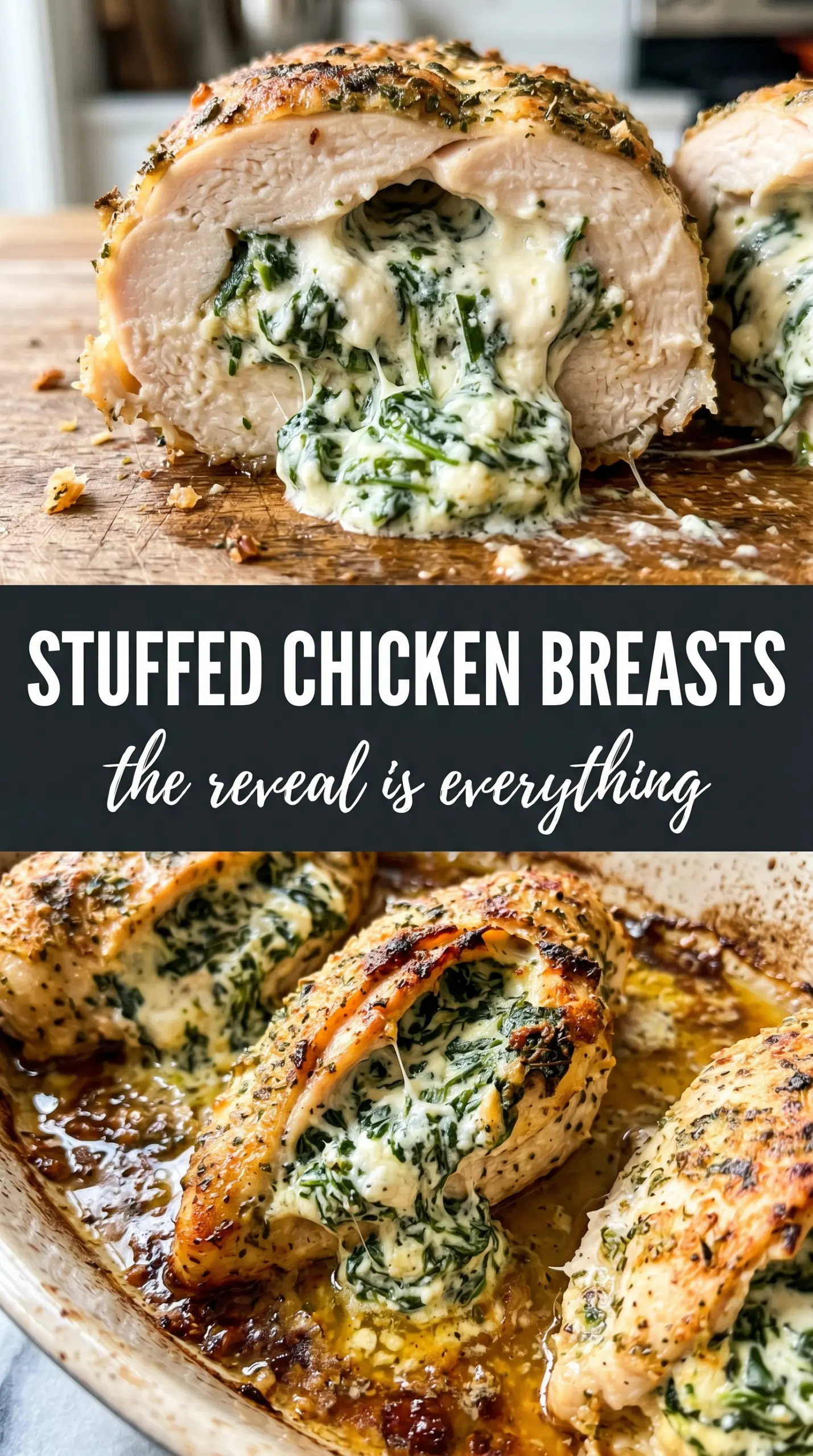 Stuffed Chicken Breast cheesy spinach, sun-dried tomato