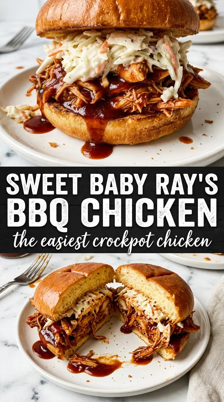 Sweet Baby Ray's Crockpot Chicken sticky shredded
