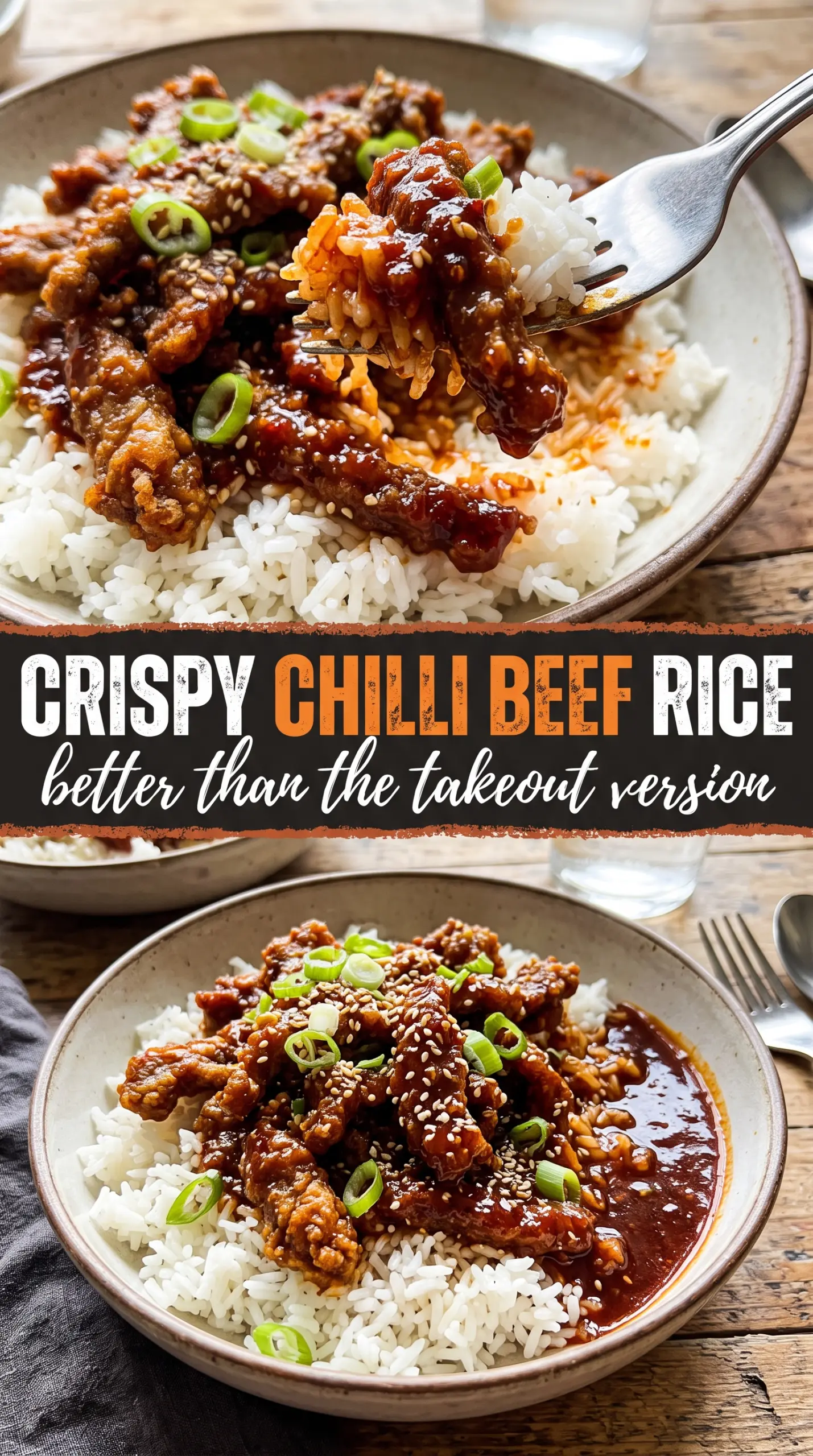 Crispy Chilli Beef Rice crispy spicy sticky