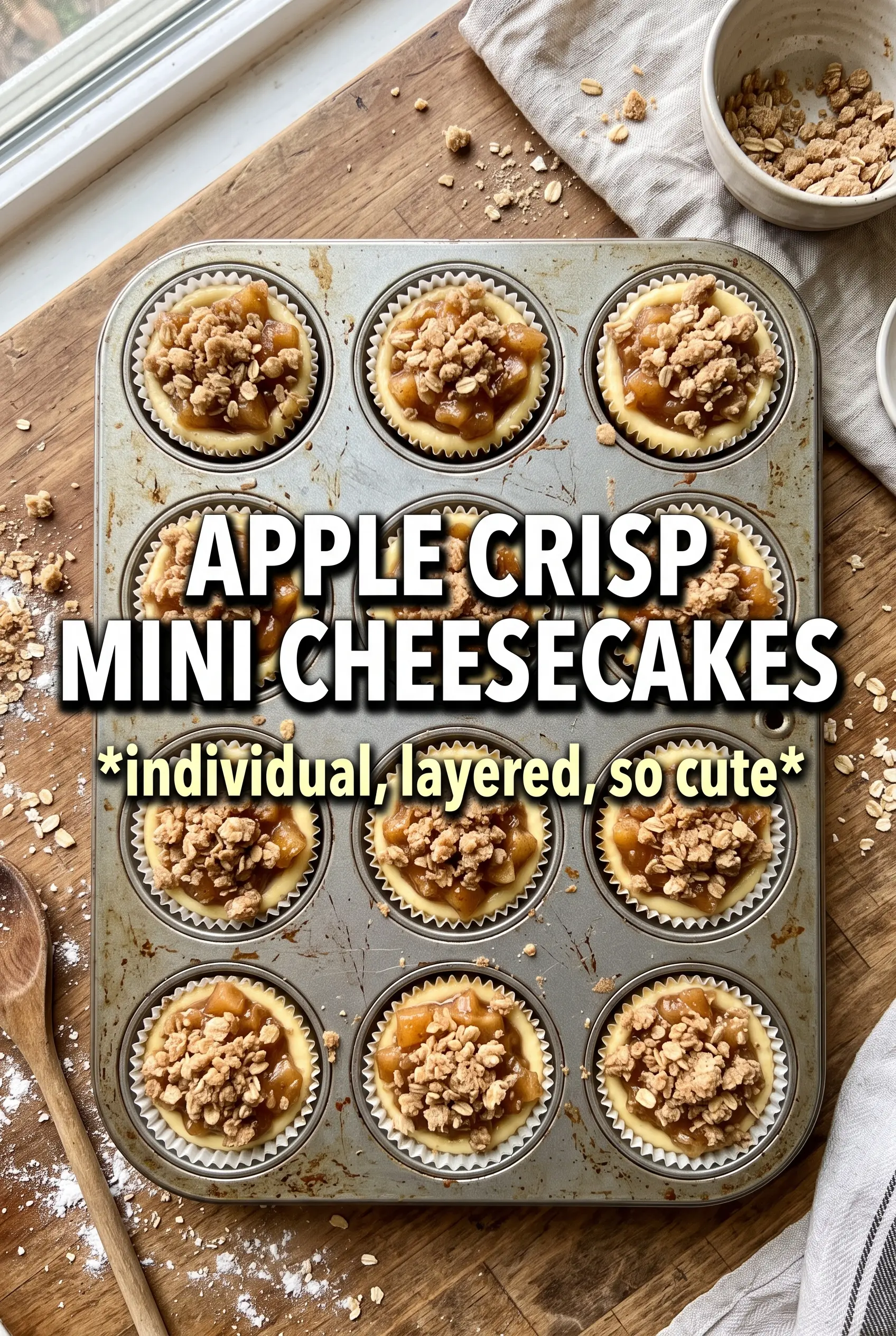Apple Crisp Mini Cheesecakes